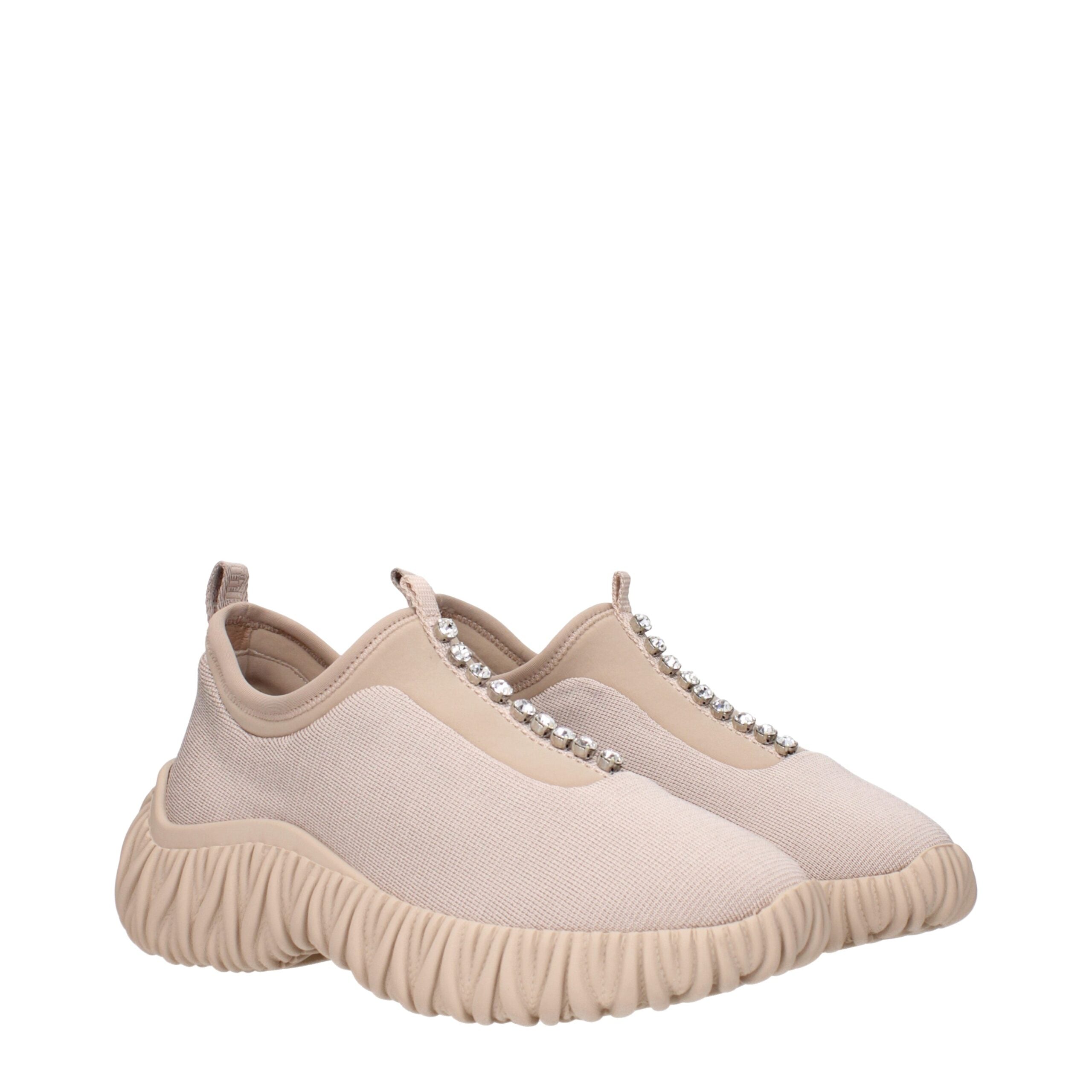 Beige Fabric Sneakers - ventzia