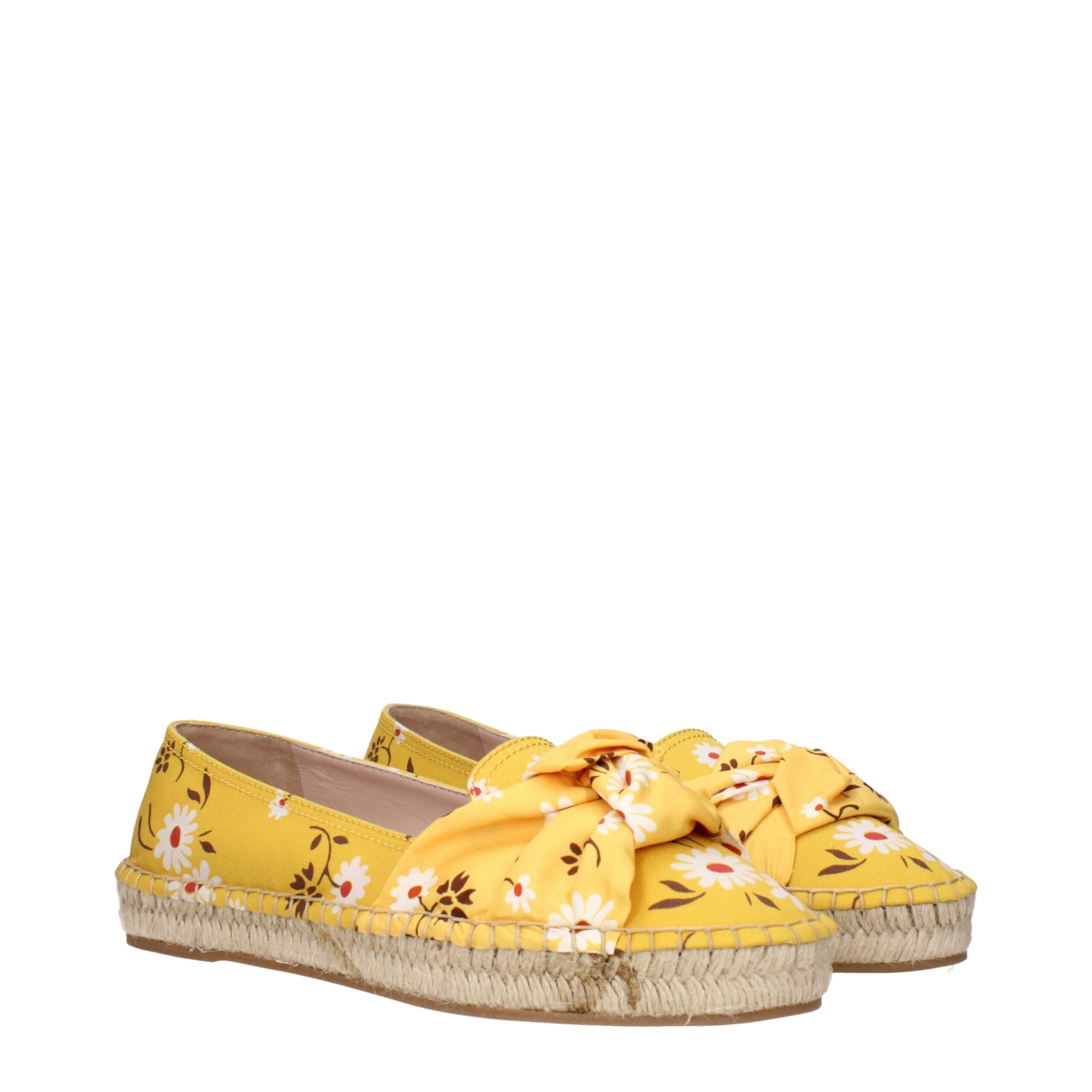 Yellow Fabric Espadrilles - ventzia