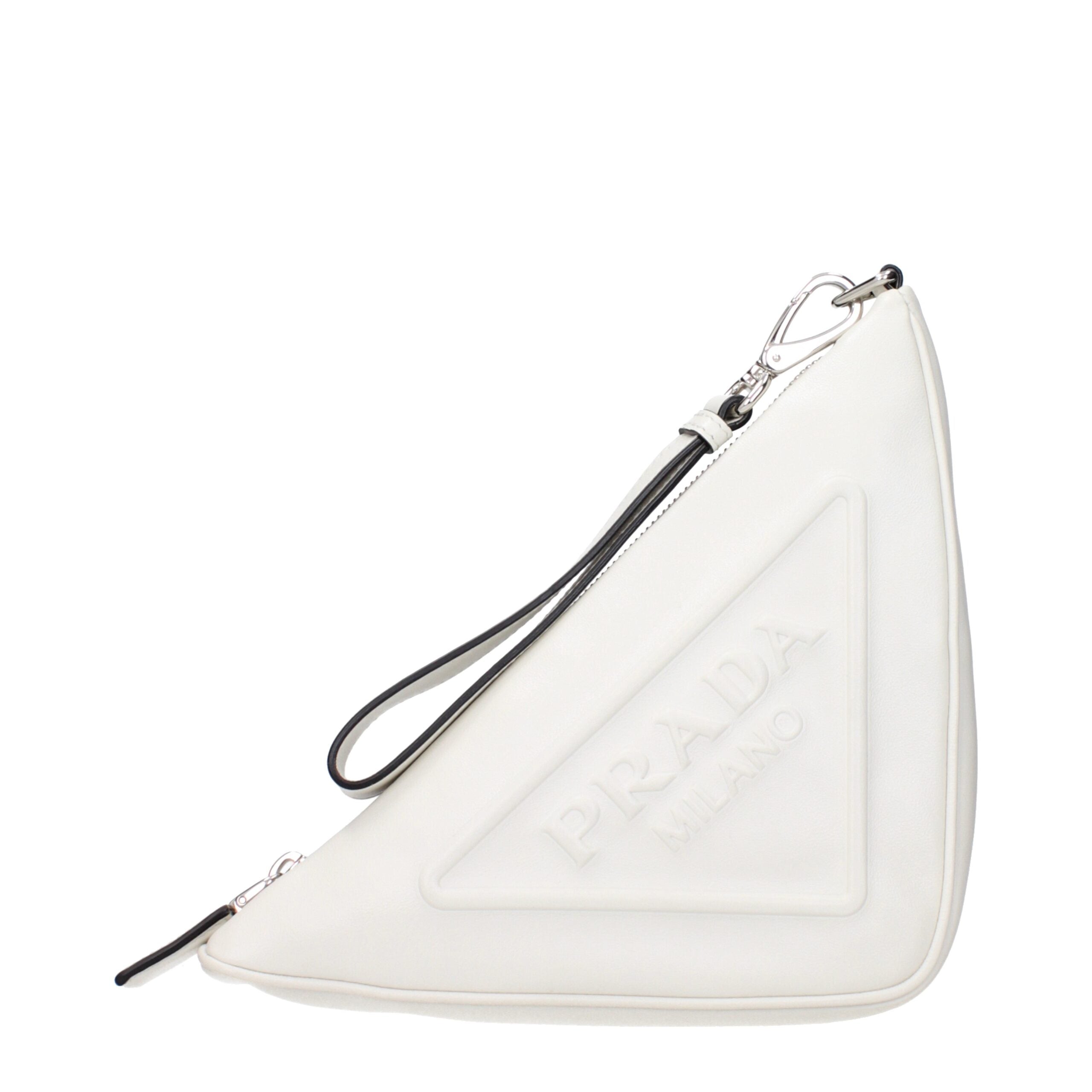 White Leather Clutch Bag - ventzia