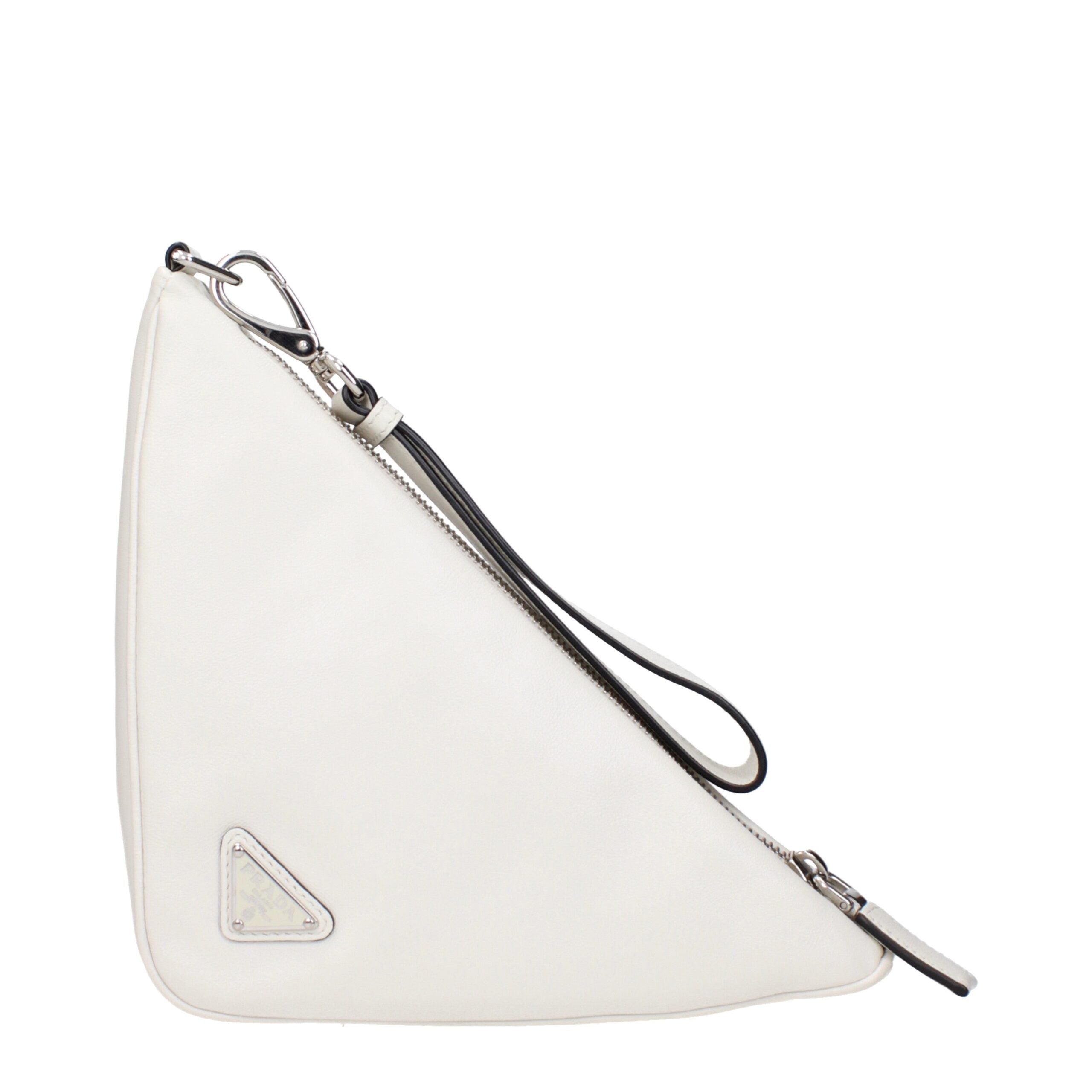 White Leather Clutch Bag - ventzia