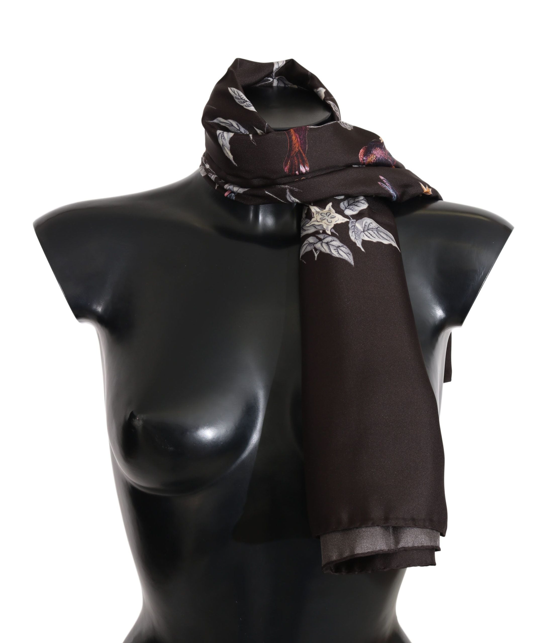 Elegant Silk Scarf Wrap in Luxe Brown - ventzia