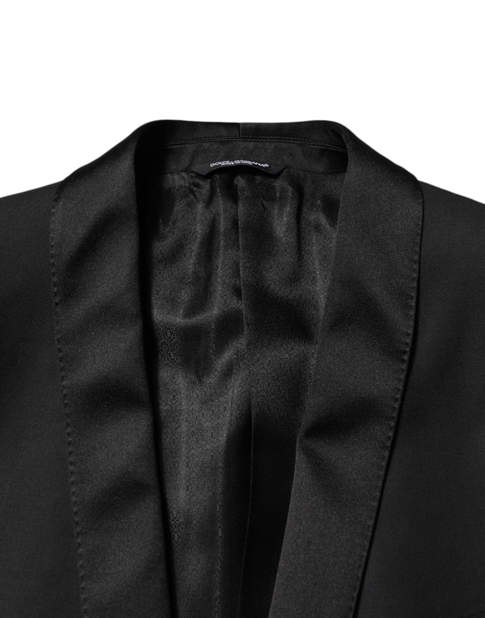 Black Wool Men Single Breasted 2 Piece Suit - ventzia