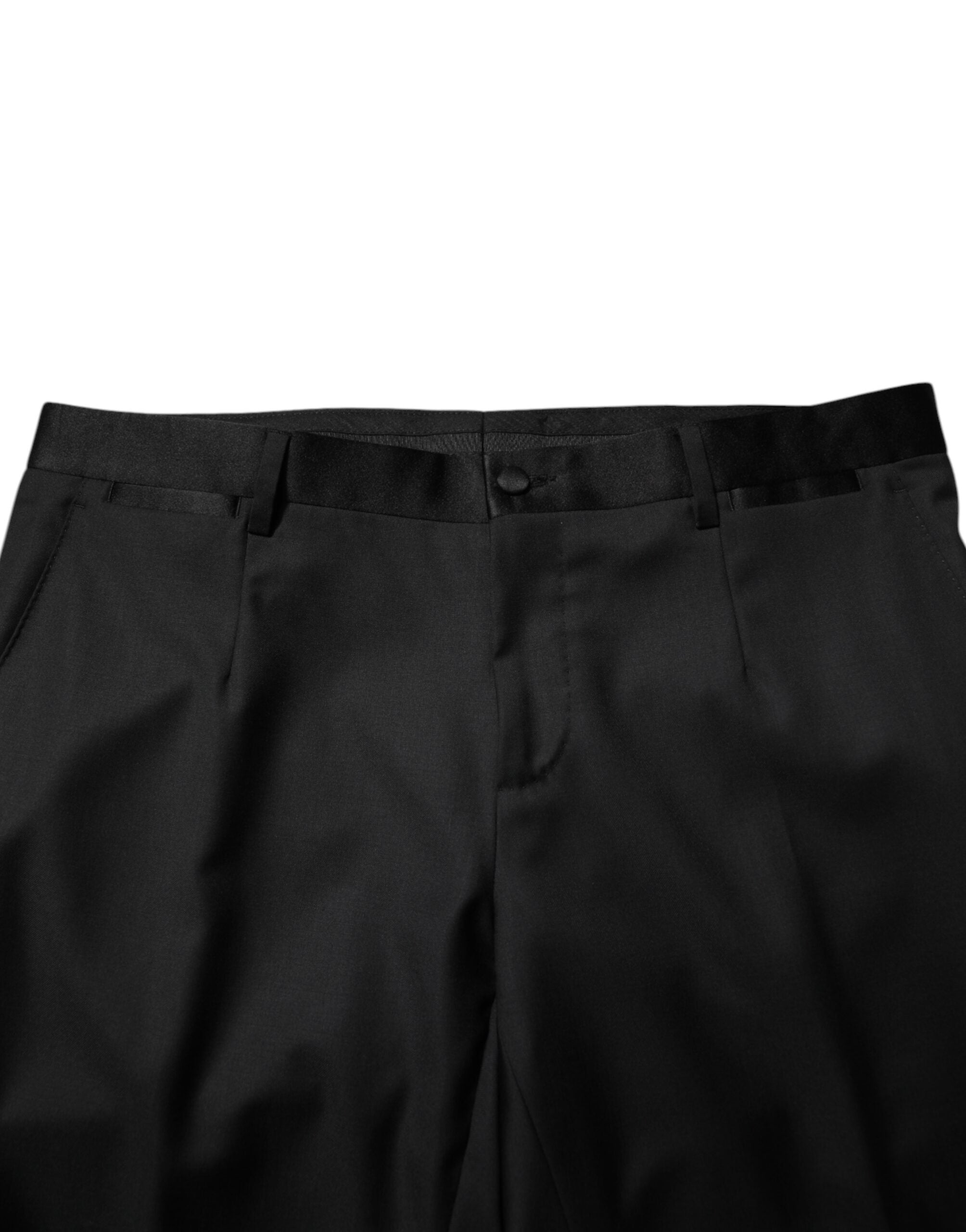 Black Wool Men Single Breasted 2 Piece Suit - ventzia