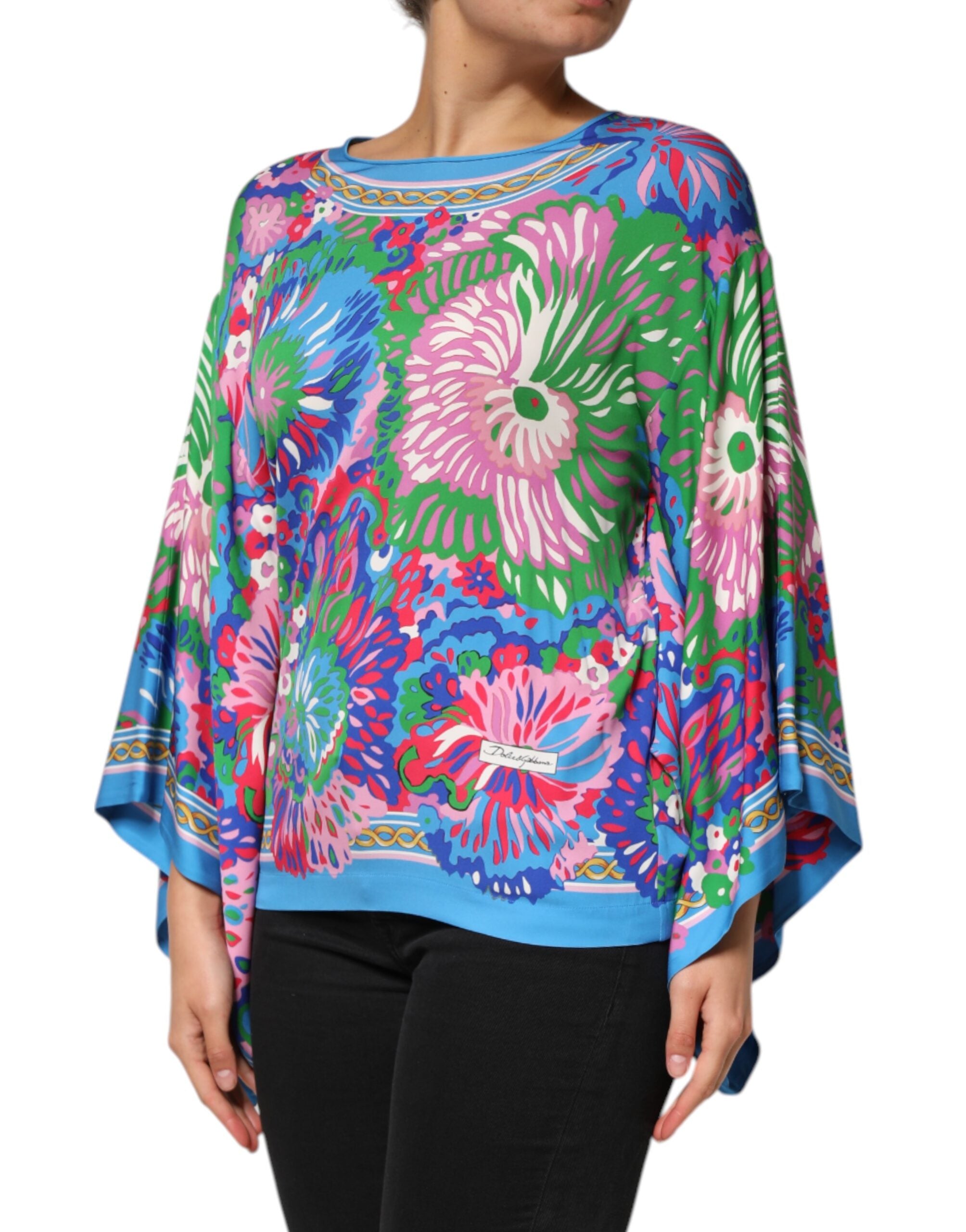Multicolor Floral Printed Tunic Blouse Top - ventzia