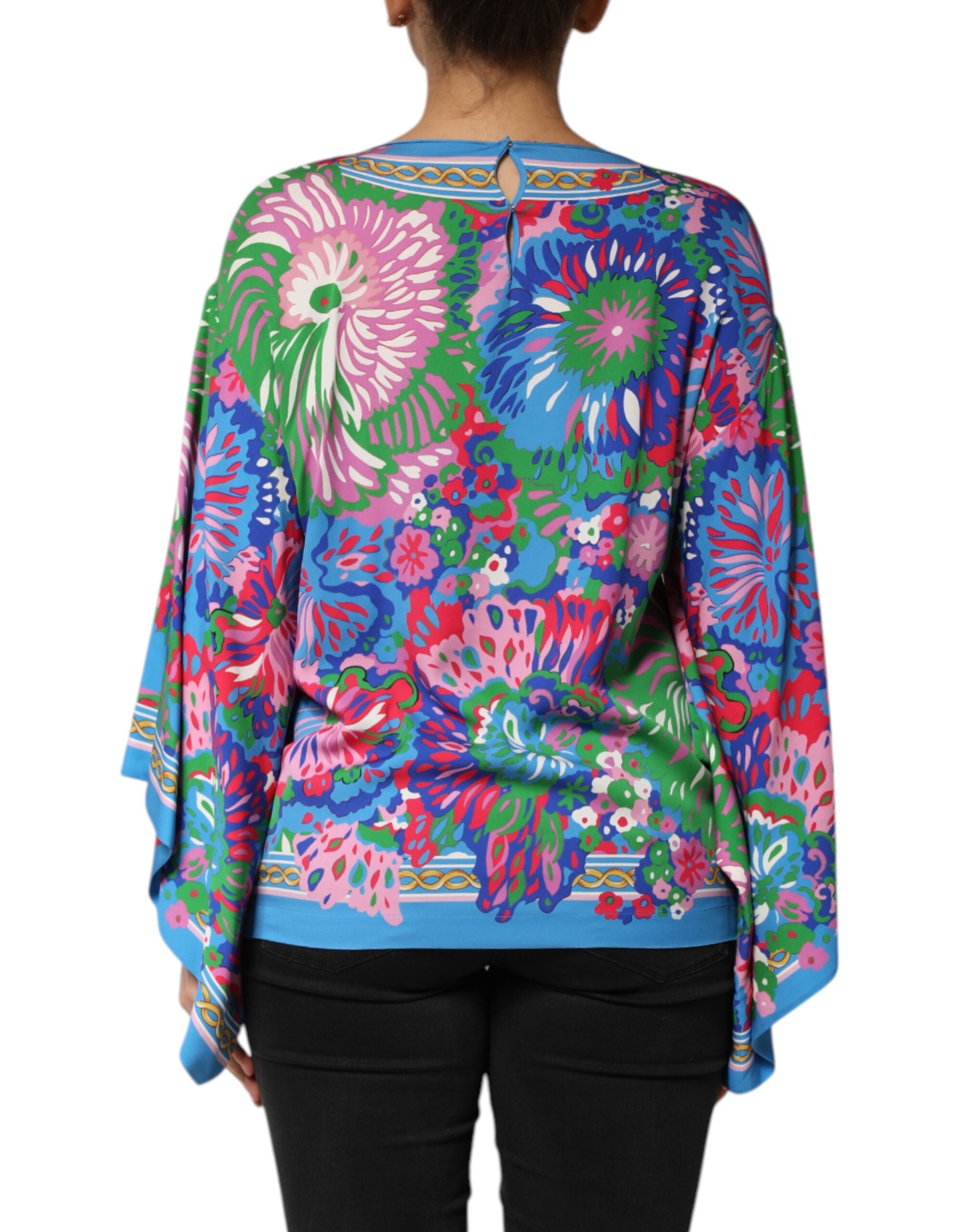 Multicolor Floral Printed Tunic Blouse Top - ventzia