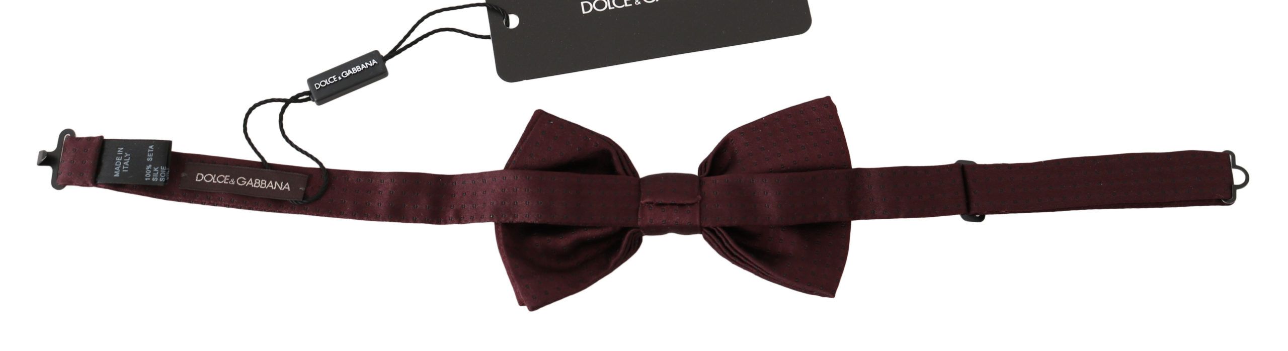 Elegant Maroon Silk Polka Dot Bow Tie - ventzia