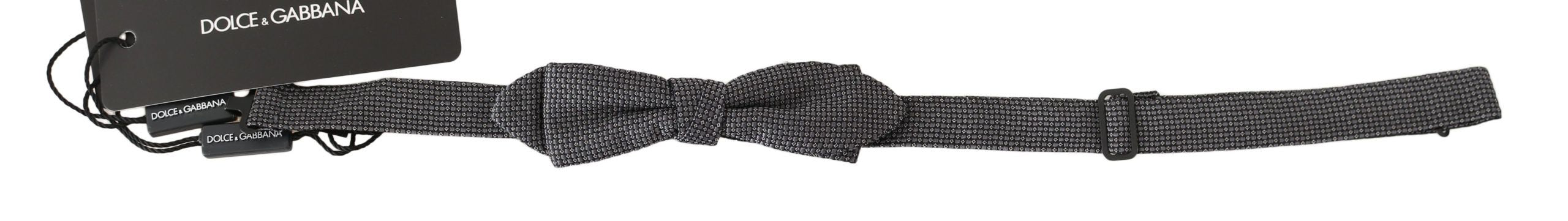 Elegant Gray Silk Bow Tie - ventzia