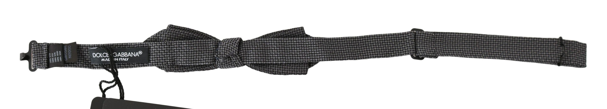 Elegant Gray Silk Bow Tie - ventzia