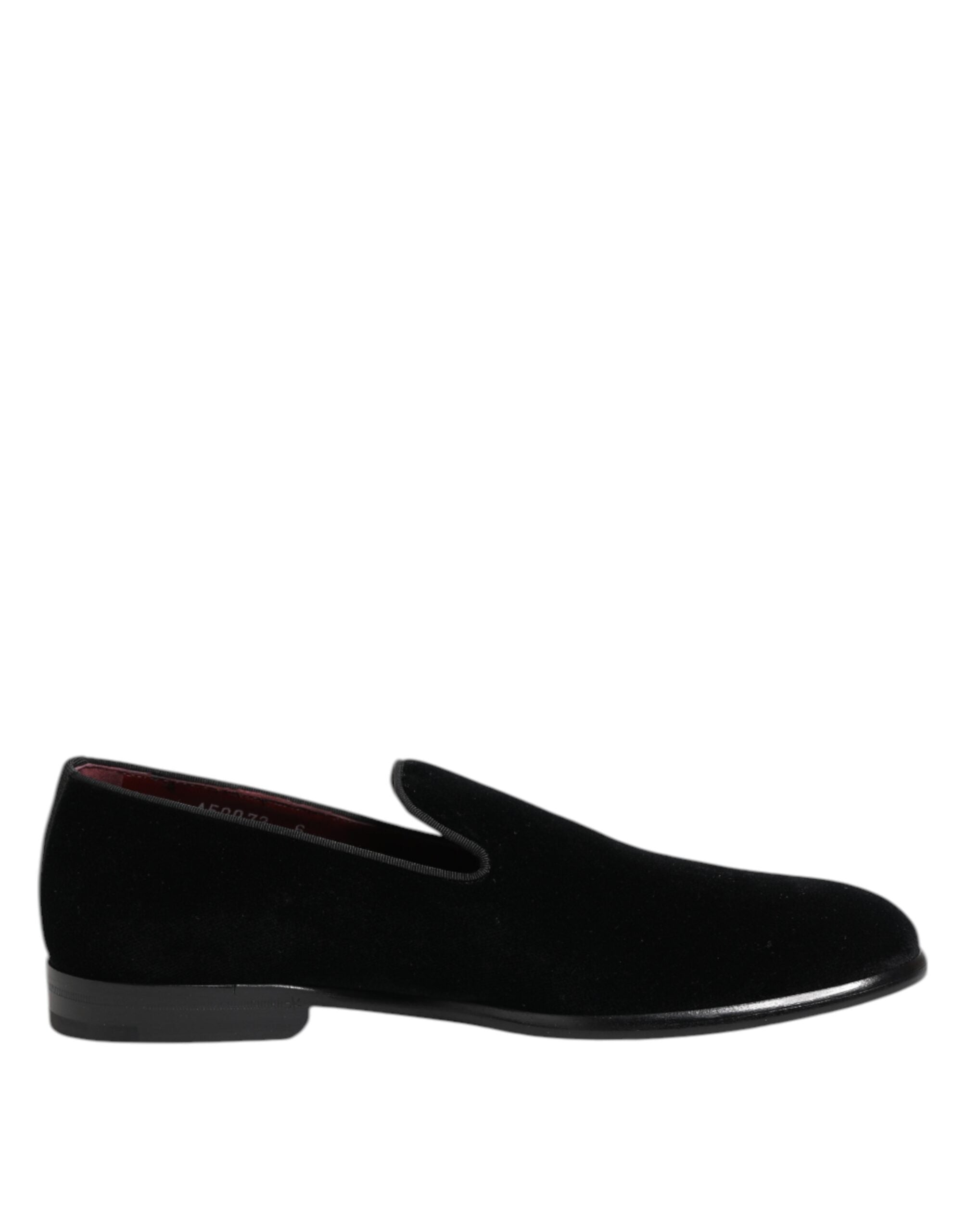 Black Velvet Loafers Formal Men Dress Shoes - ventzia