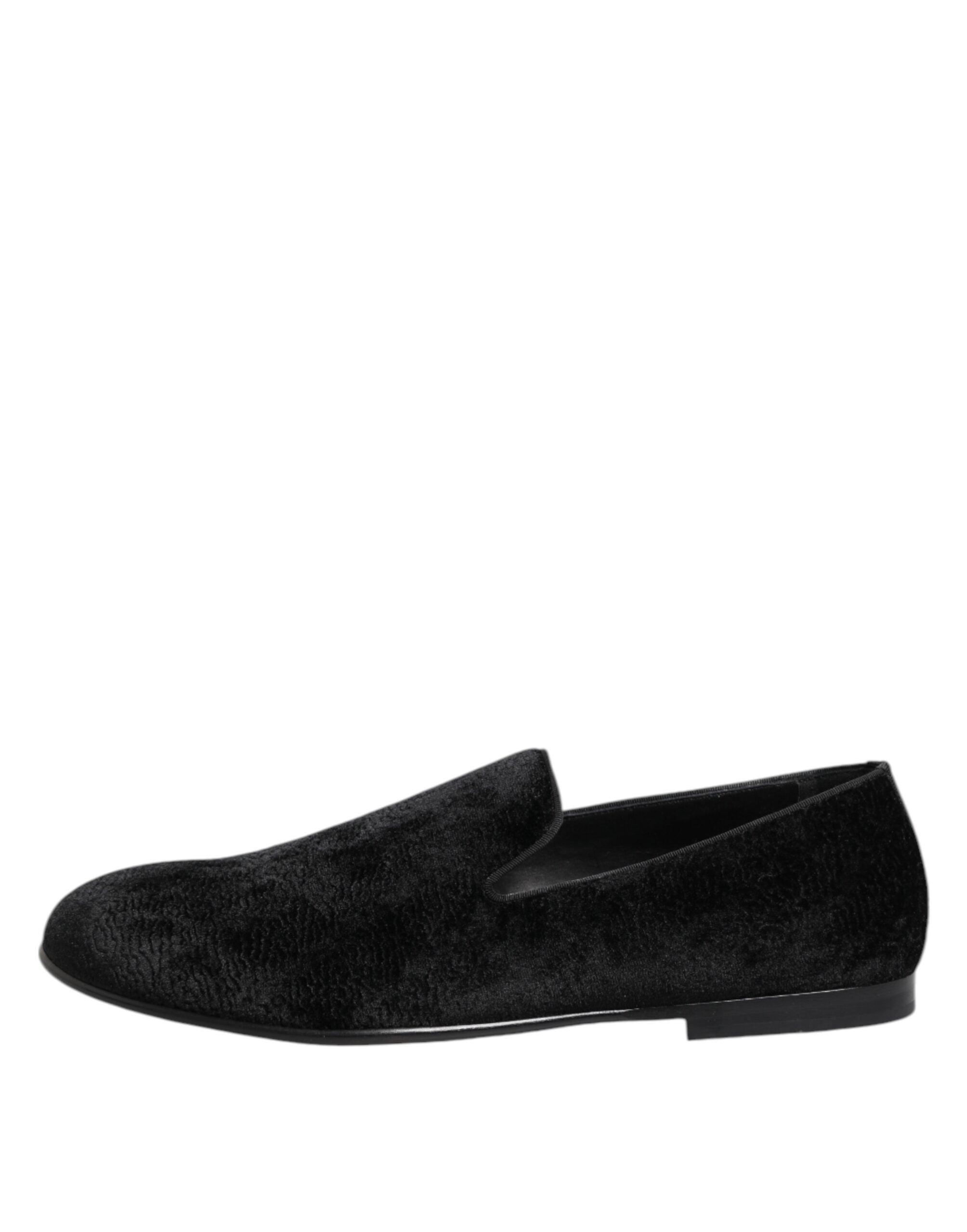 Black Jacquard Loafers Formal Men Dress Shoes - ventzia