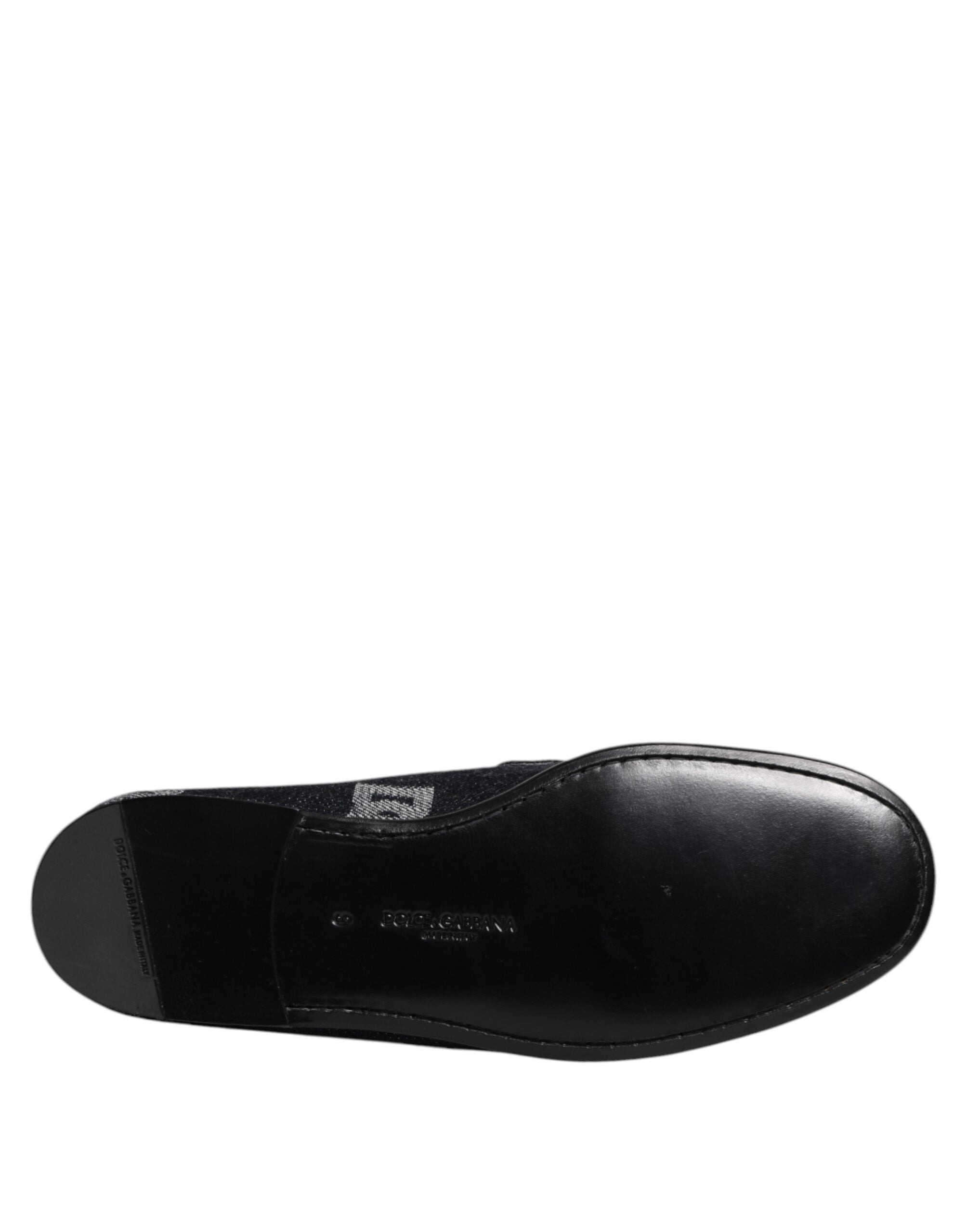 Blue Logo Cotton Loafers Formal Dress Shoes - ventzia