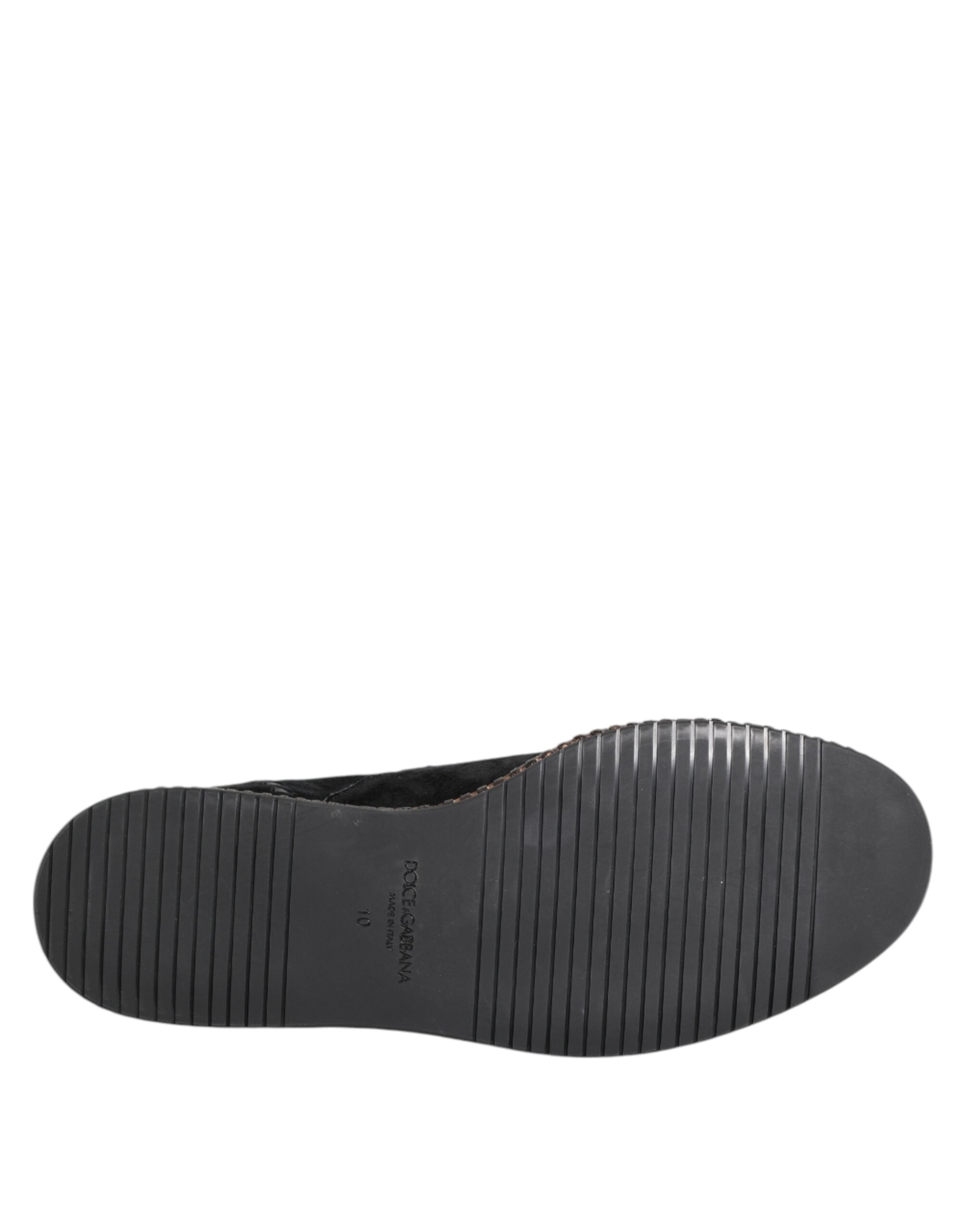 Black Suede Tassel Embellished Loafers Shoes - ventzia