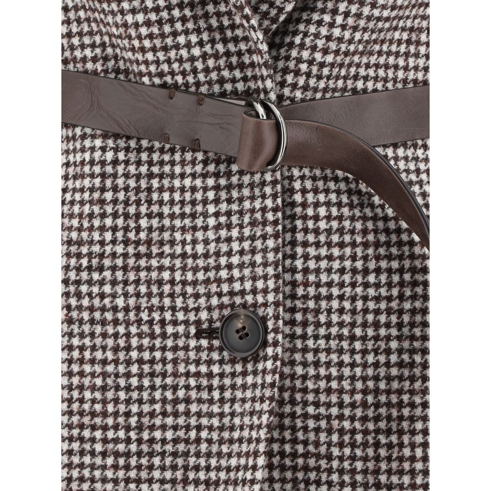 Brown Wool Jackets And Coat - ventzia