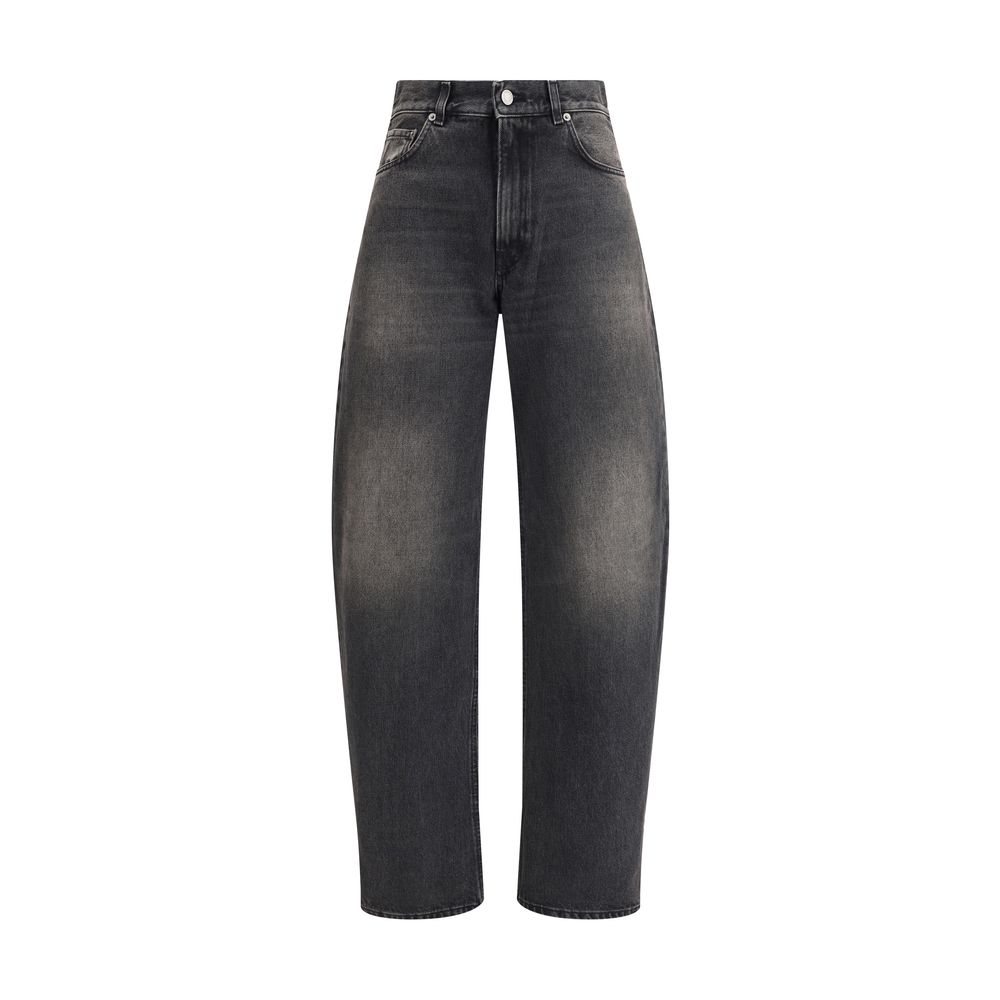 Black Cotton Relaxed Fit Jeans - ventzia