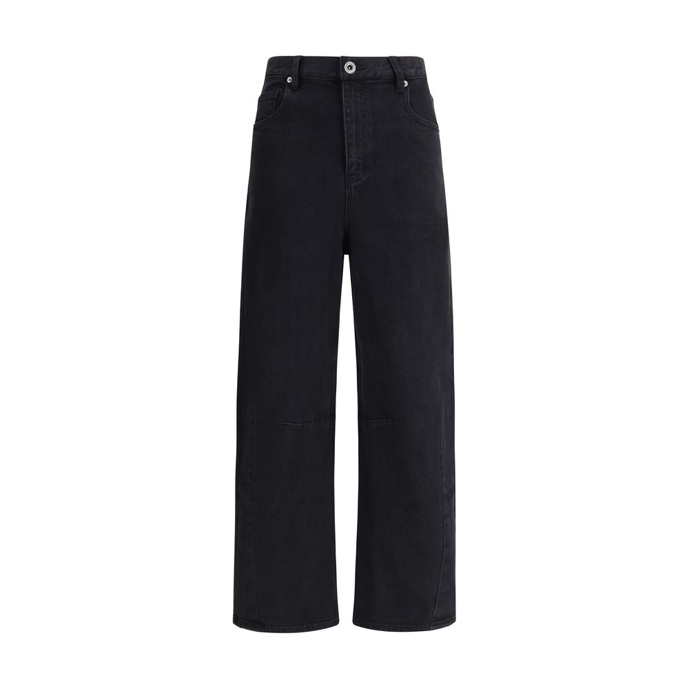 Black Cotton High-Waisted Jean - ventzia