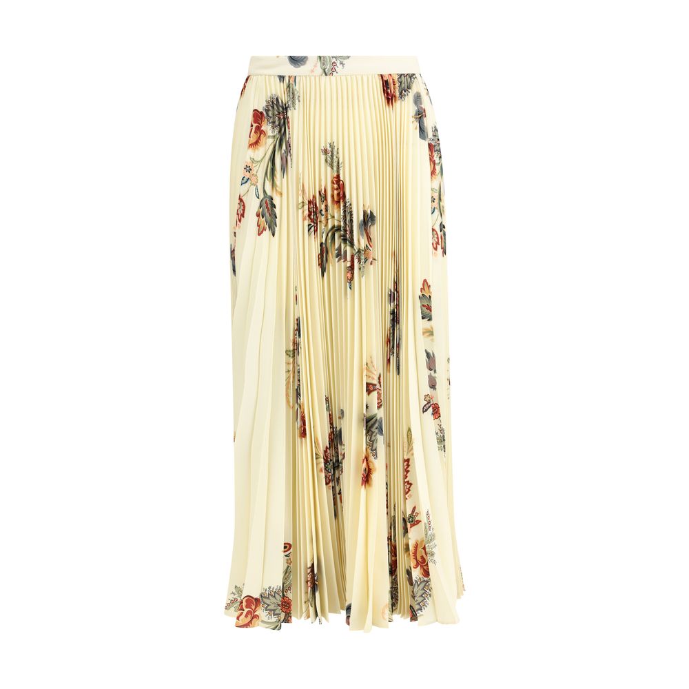 Yellow Polyester Midi Skirt - ventzia