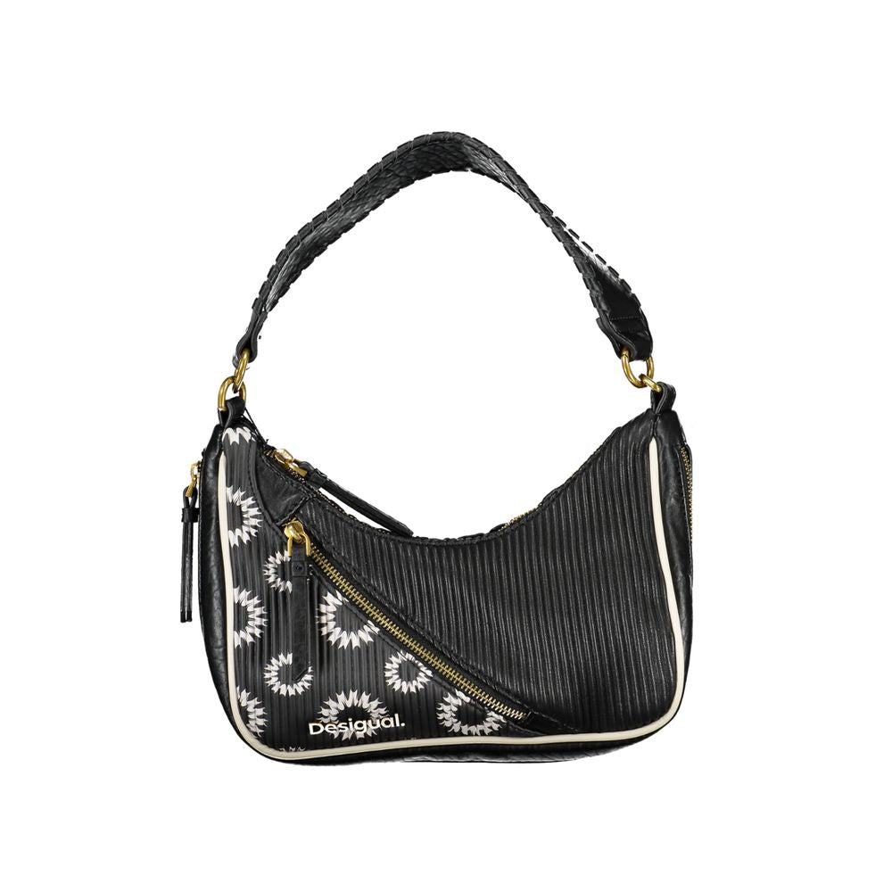 Black Polyurethane Women Handbag - ventzia