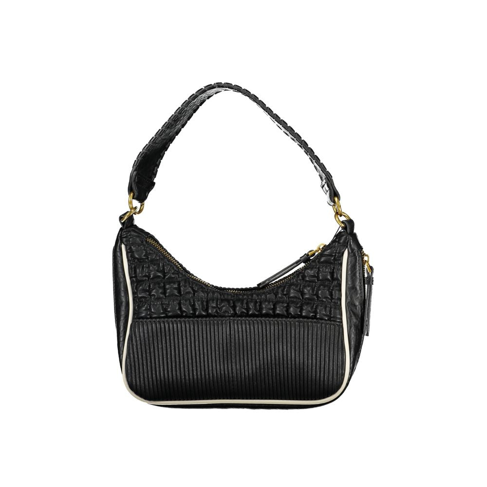 Black Polyurethane Women Handbag - ventzia