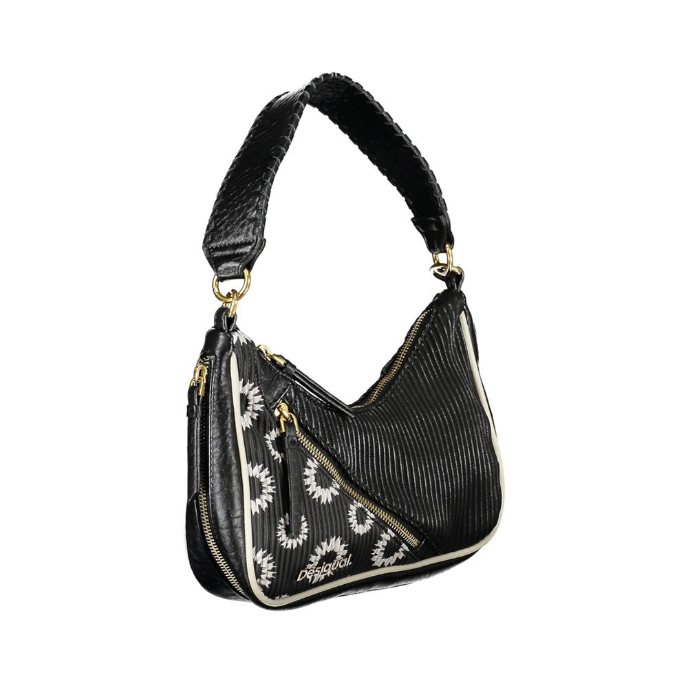 Black Polyurethane Women Handbag - ventzia