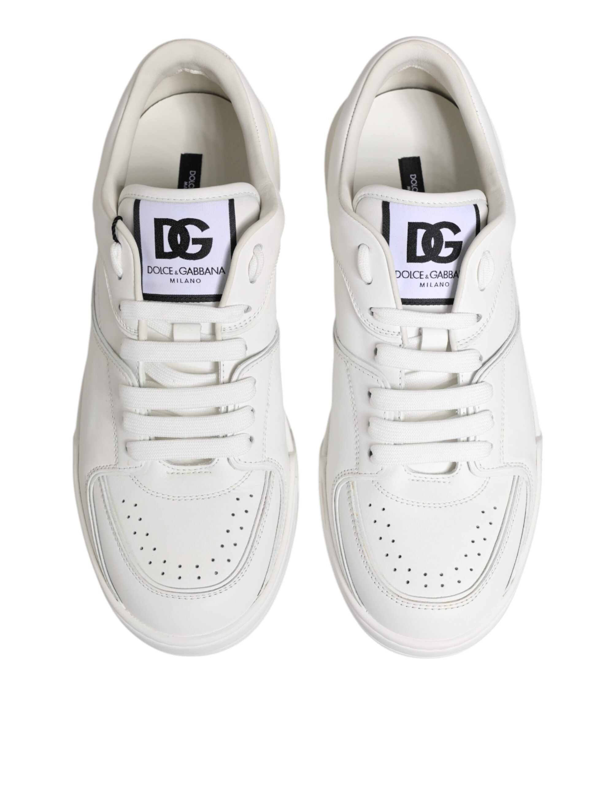 White Miami Leather Low Top Sneakers Shoes - ventzia