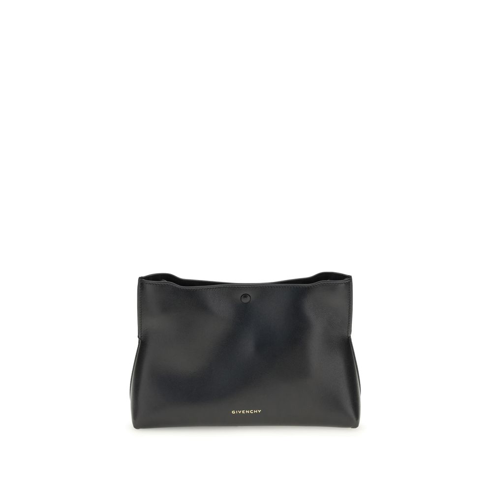 Black Calf Leather Bos Taurus Clutch Bag - ventzia