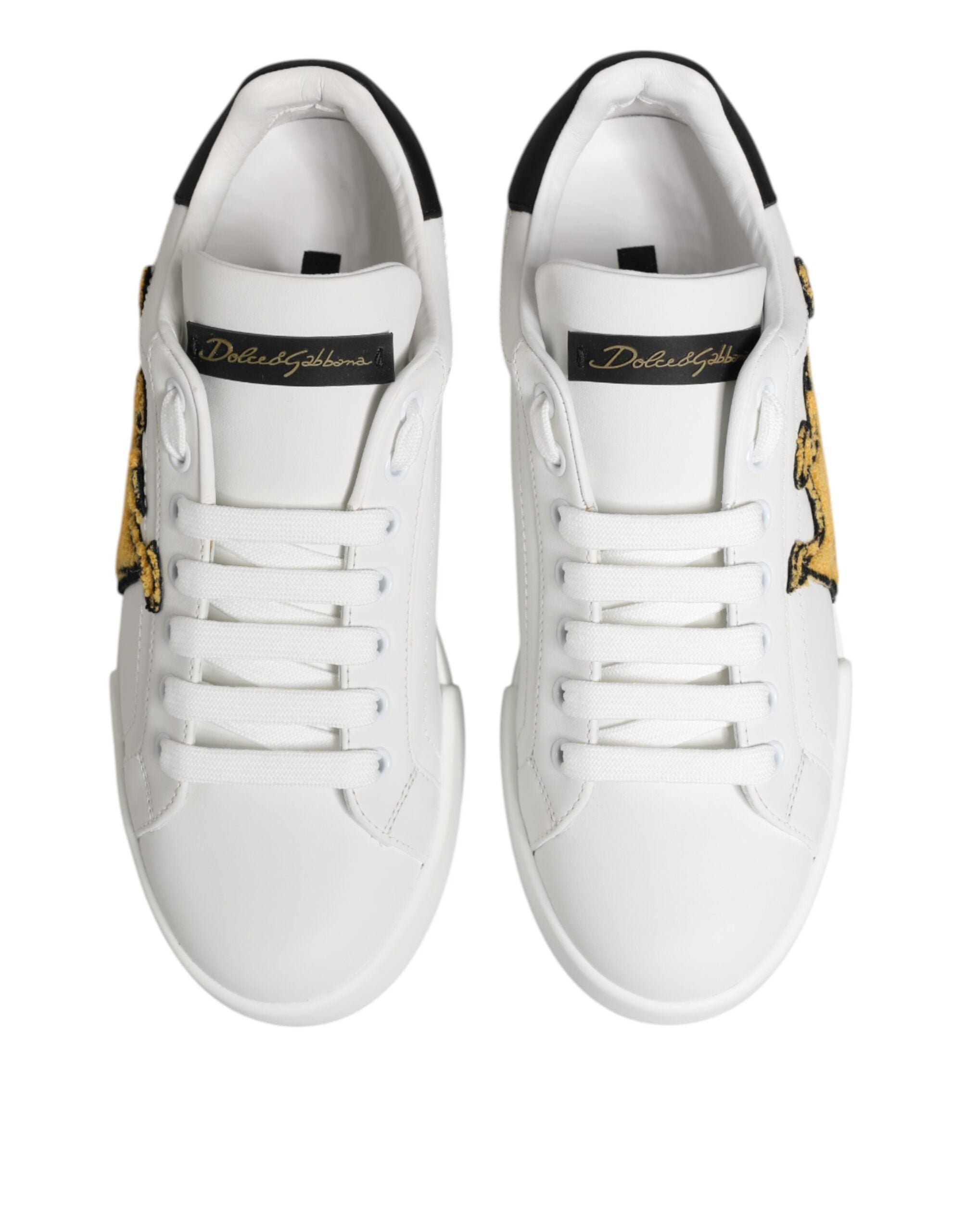 White Crown Patch Portofino Men Sneakers Shoes - ventzia