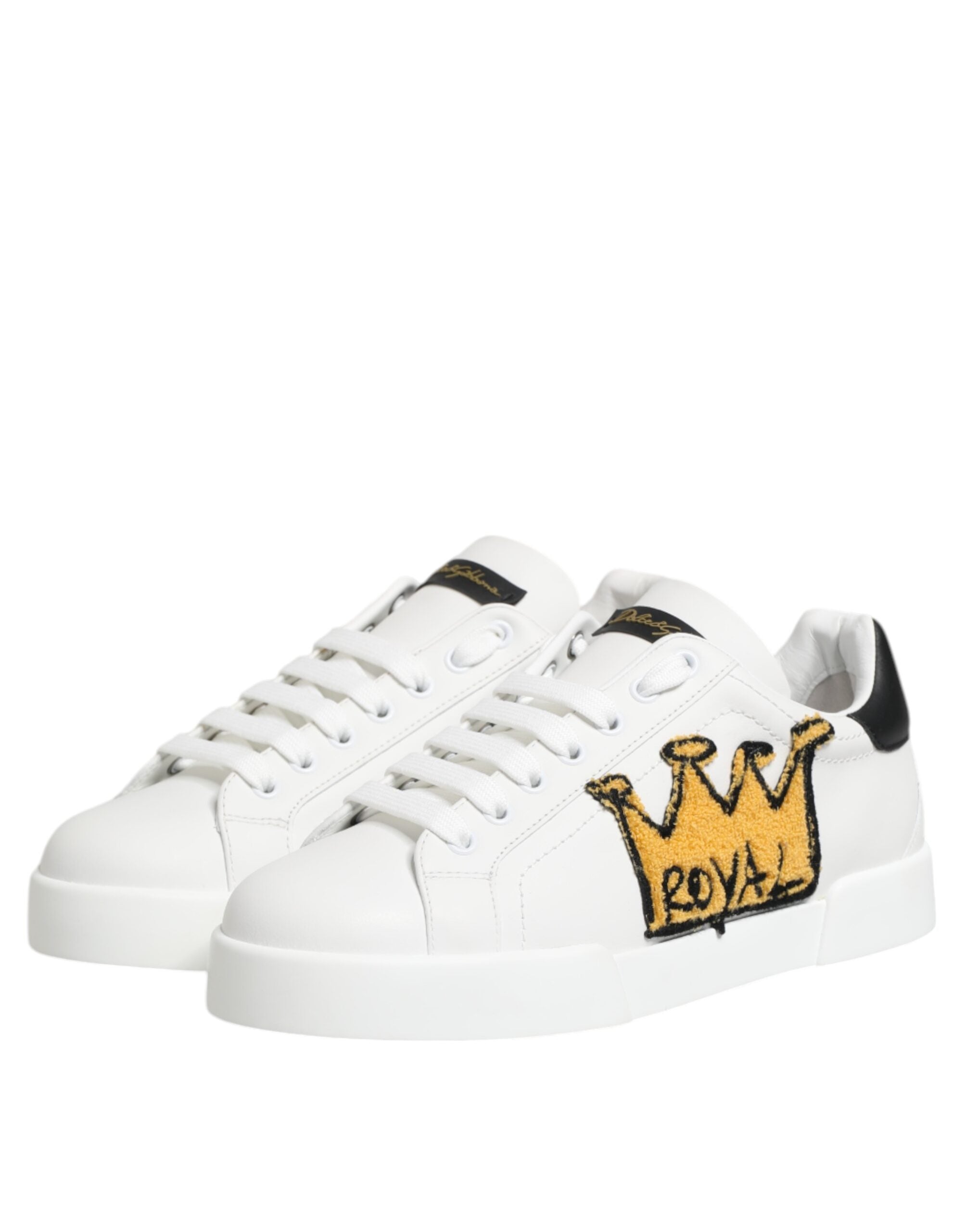 White Crown Patch Portofino Men Sneakers Shoes - ventzia