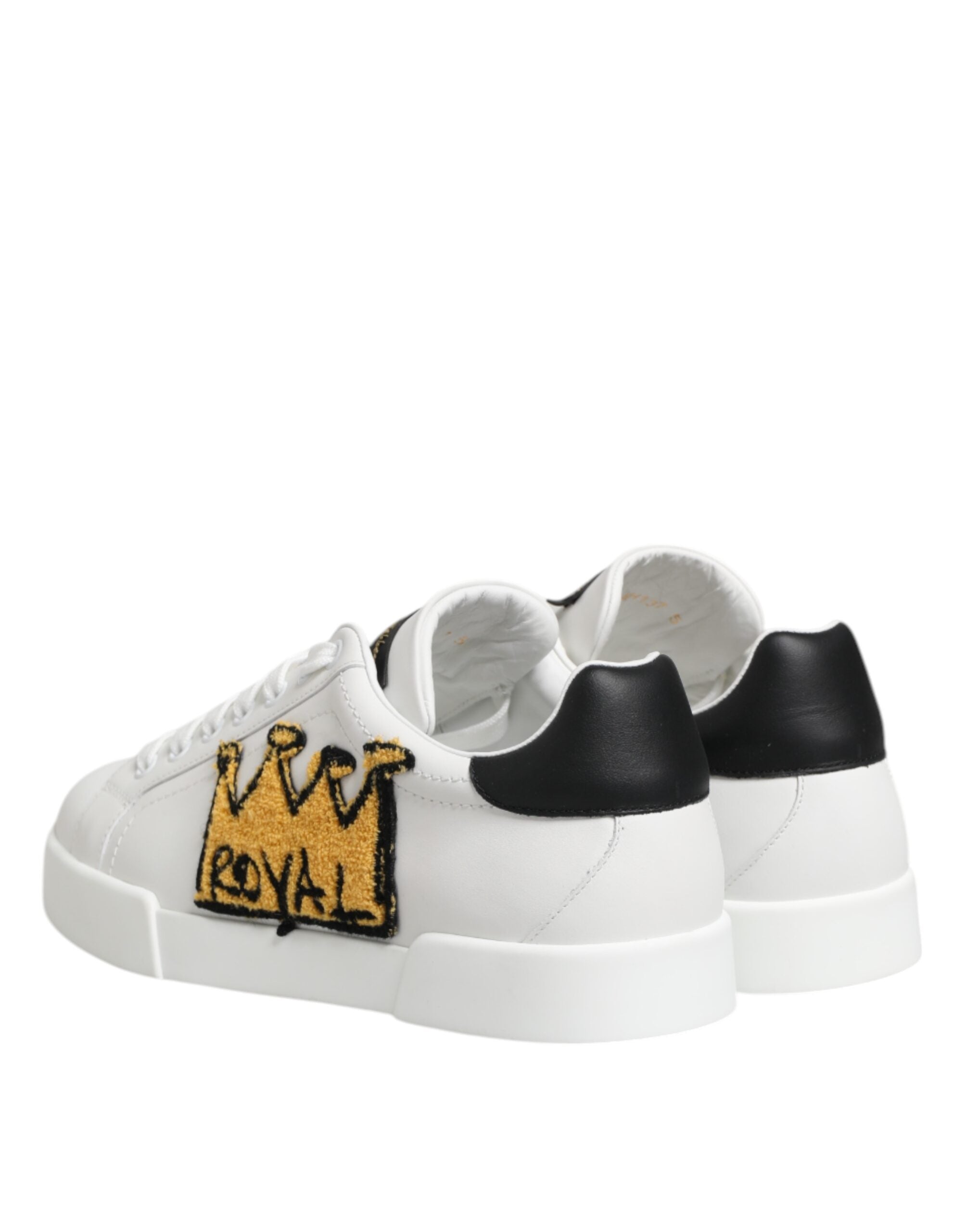 White Crown Patch Portofino Men Sneakers Shoes - ventzia