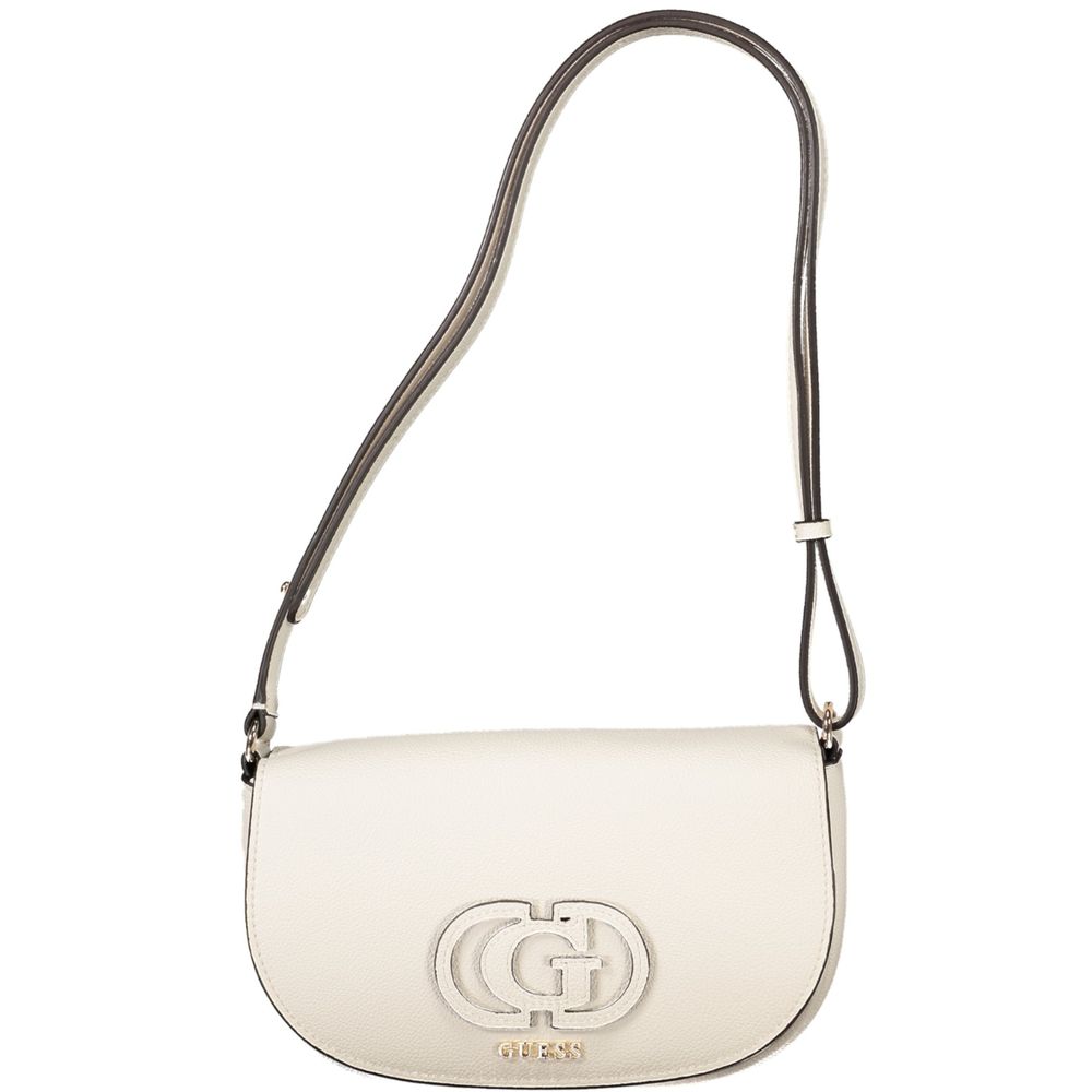 Bianco Polyurethane Women Handbag - ventzia