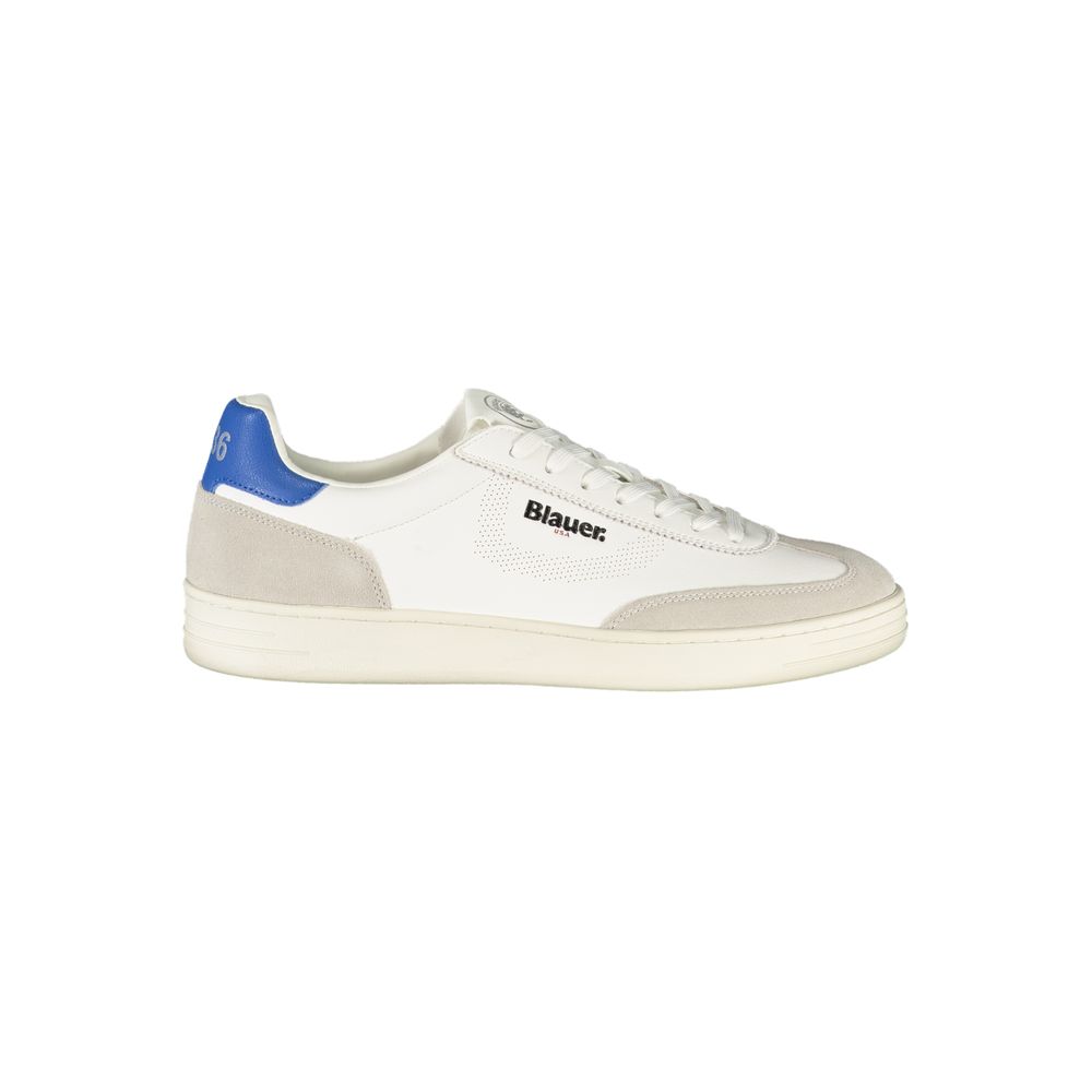 White Polyurethane Men's Sneaker - ventzia