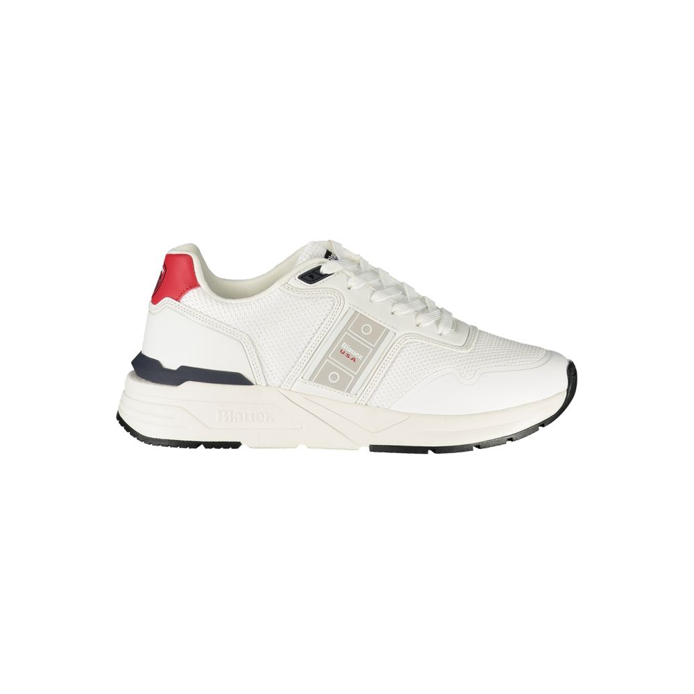 White Polyester Men's Sneaker - ventzia