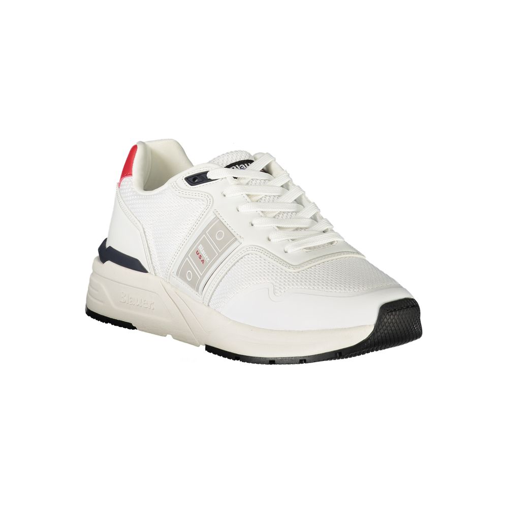 White Polyester Men's Sneaker - ventzia