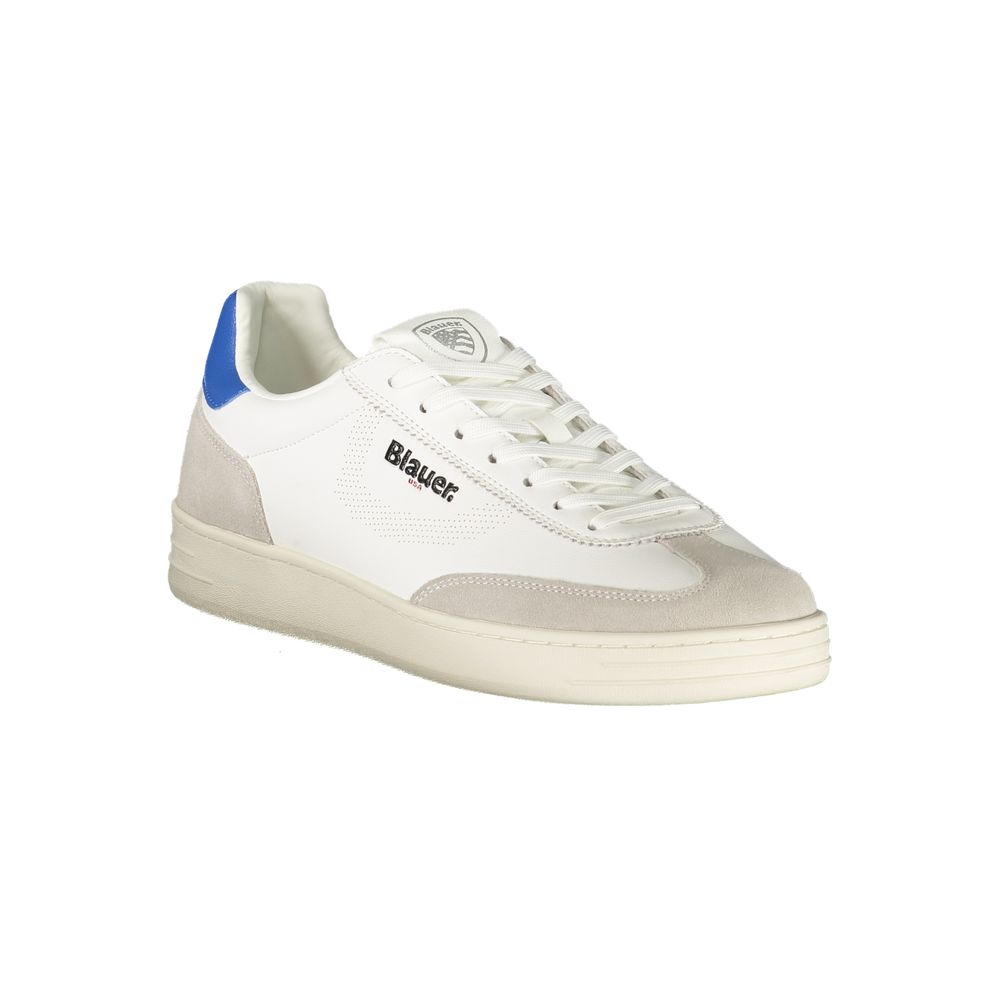 White Polyurethane Men's Sneaker - ventzia