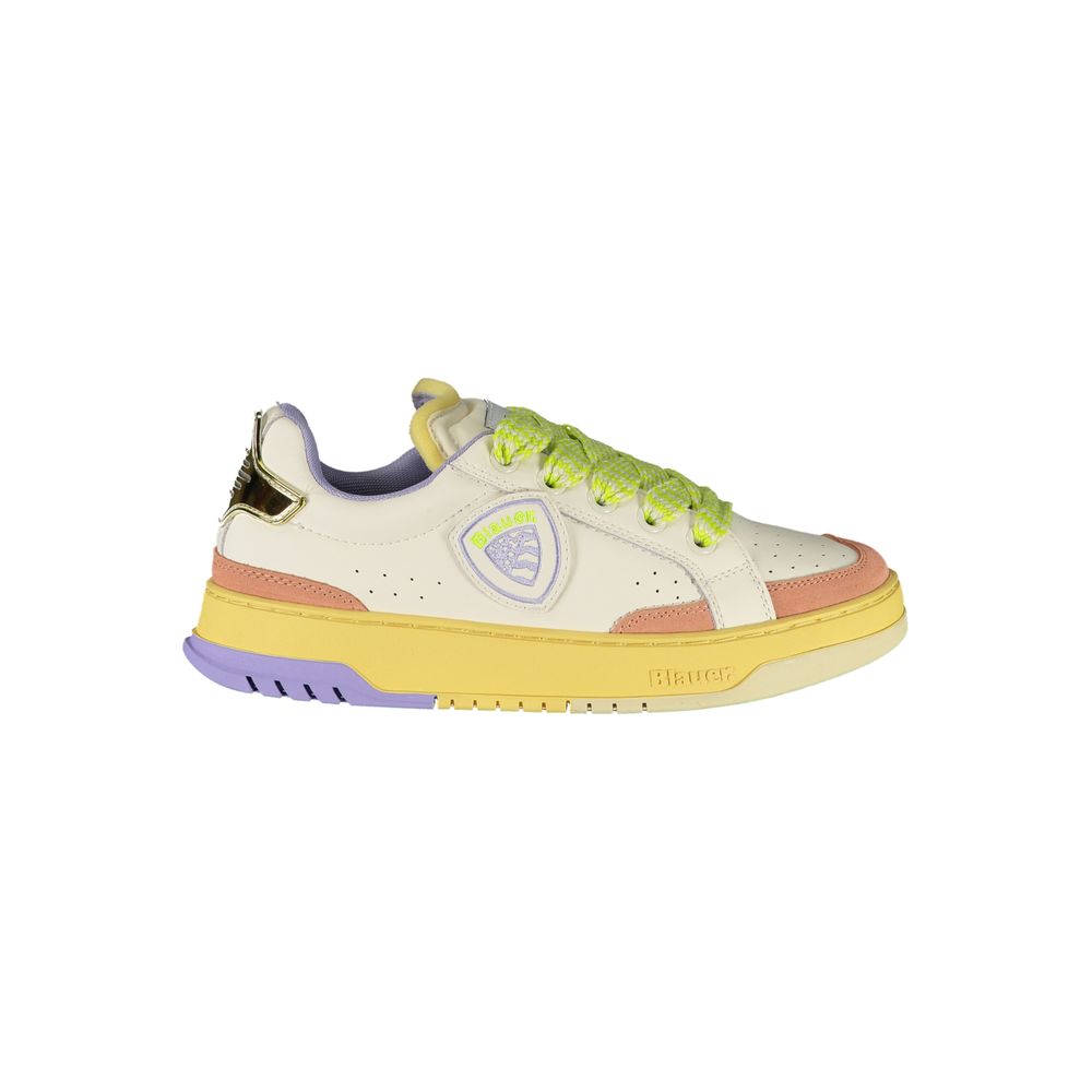 White Polyurethane Women Sneaker - ventzia