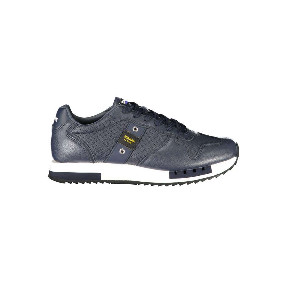 Blue Polyurethane Men's Sneaker - ventzia