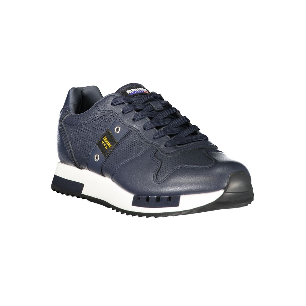 Blue Polyurethane Men's Sneaker - ventzia