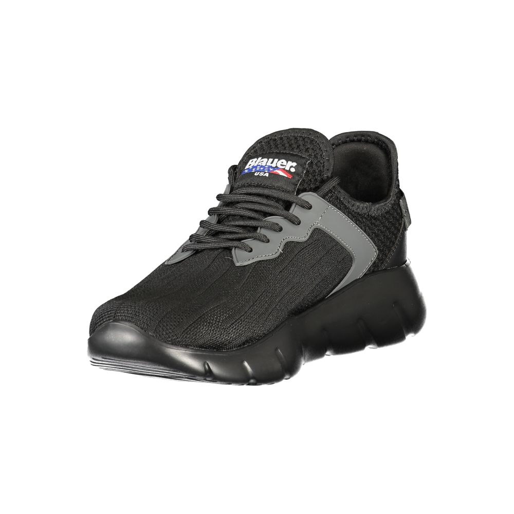 Black Polyester Men Sneaker