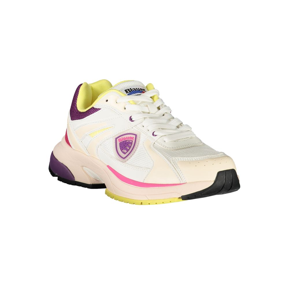 White Polyurethane Women Sneaker - ventzia