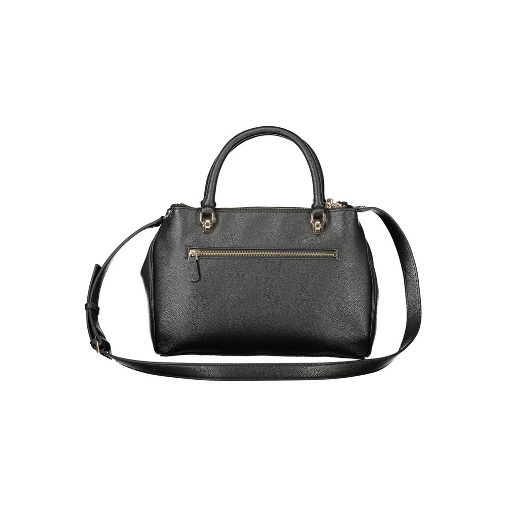 Black Polyurethane Women's Handbag - ventzia