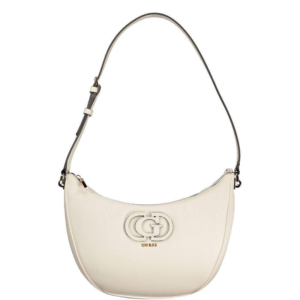 Bianco Polyurethane Women Handbag - ventzia