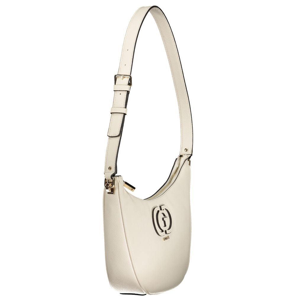 Bianco Polyurethane Women Handbag - ventzia