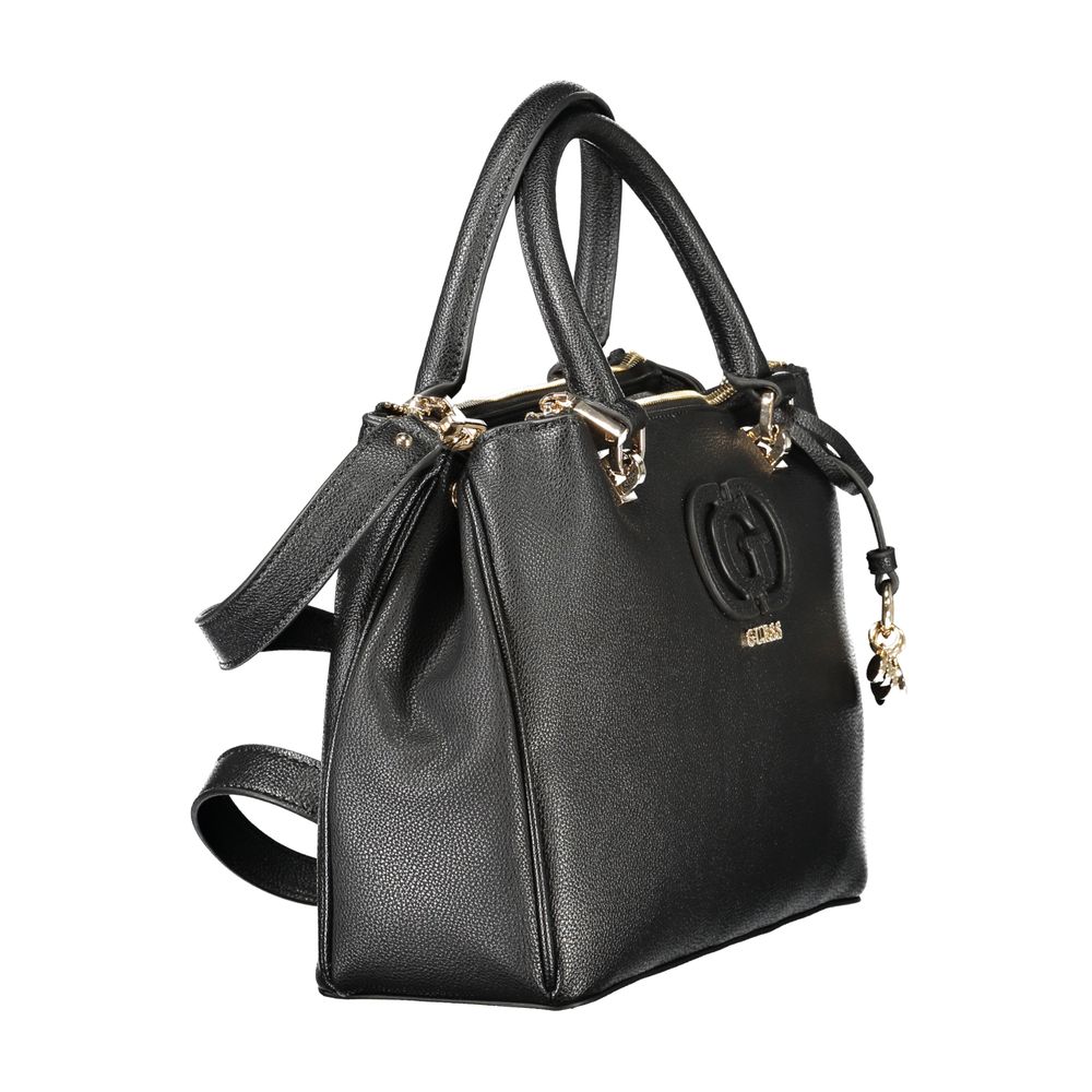Black Polyurethane Women's Handbag - ventzia