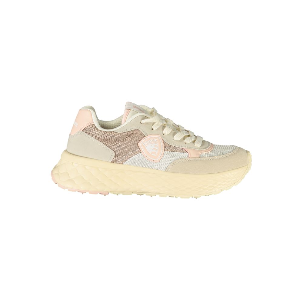 Beige Polyurethane Women Sneaker - ventzia