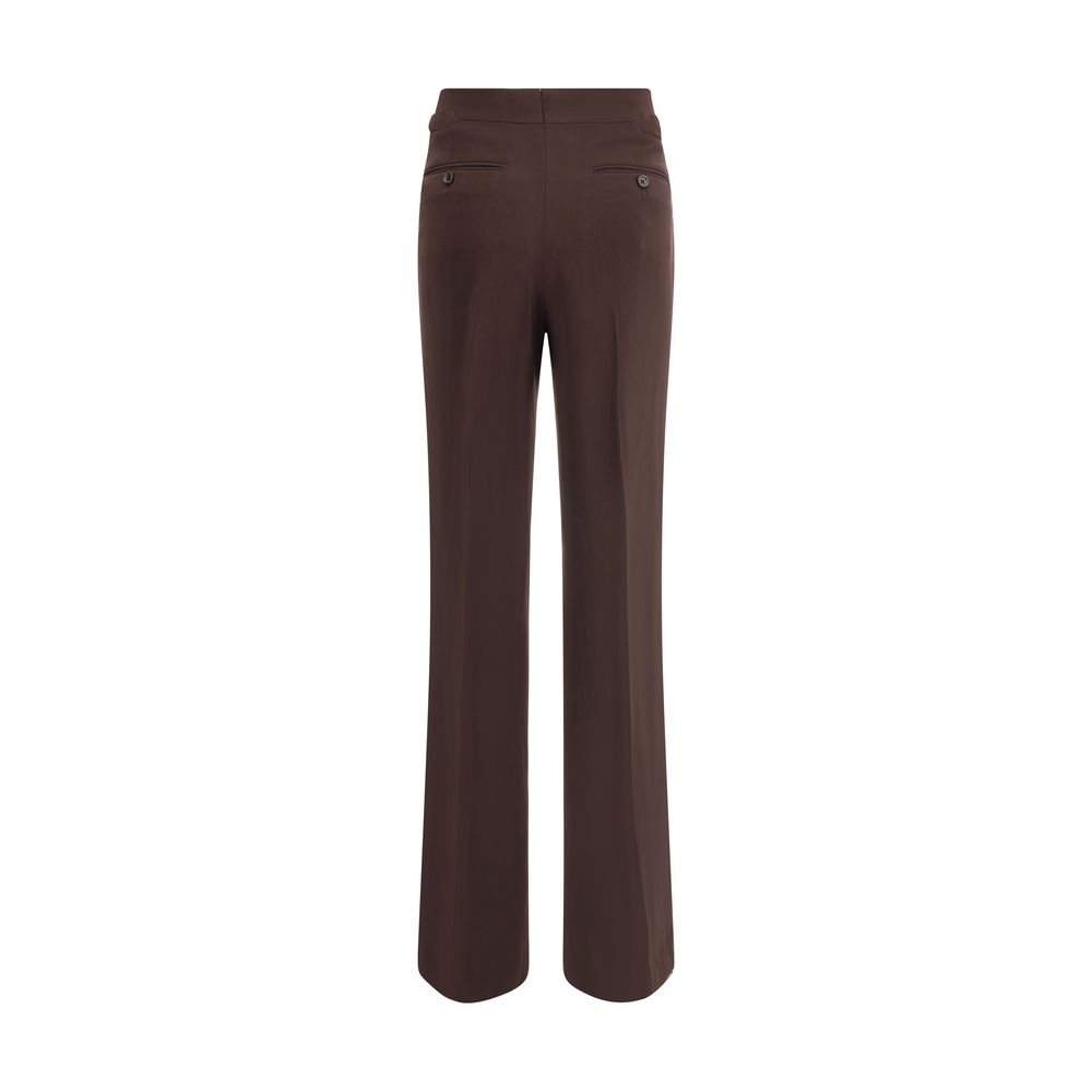 Brown Viscose Casual Pants