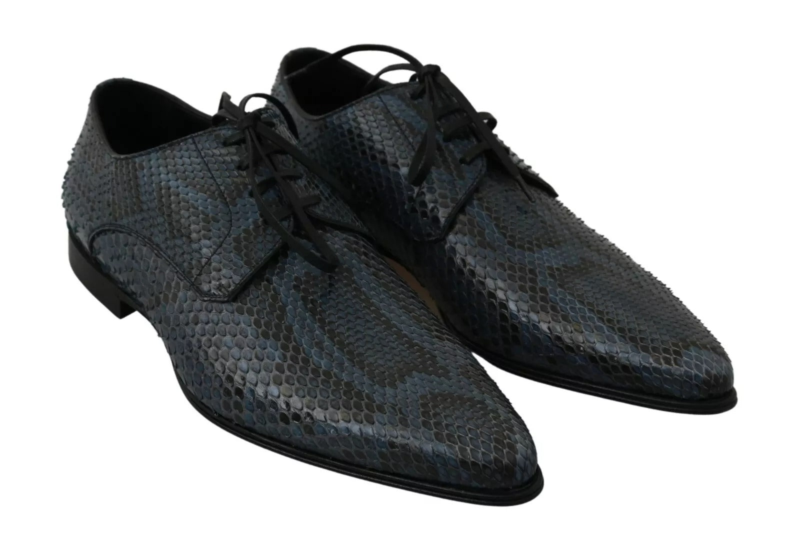 Blue Python Leather Snakeskin Shoes - ventzia