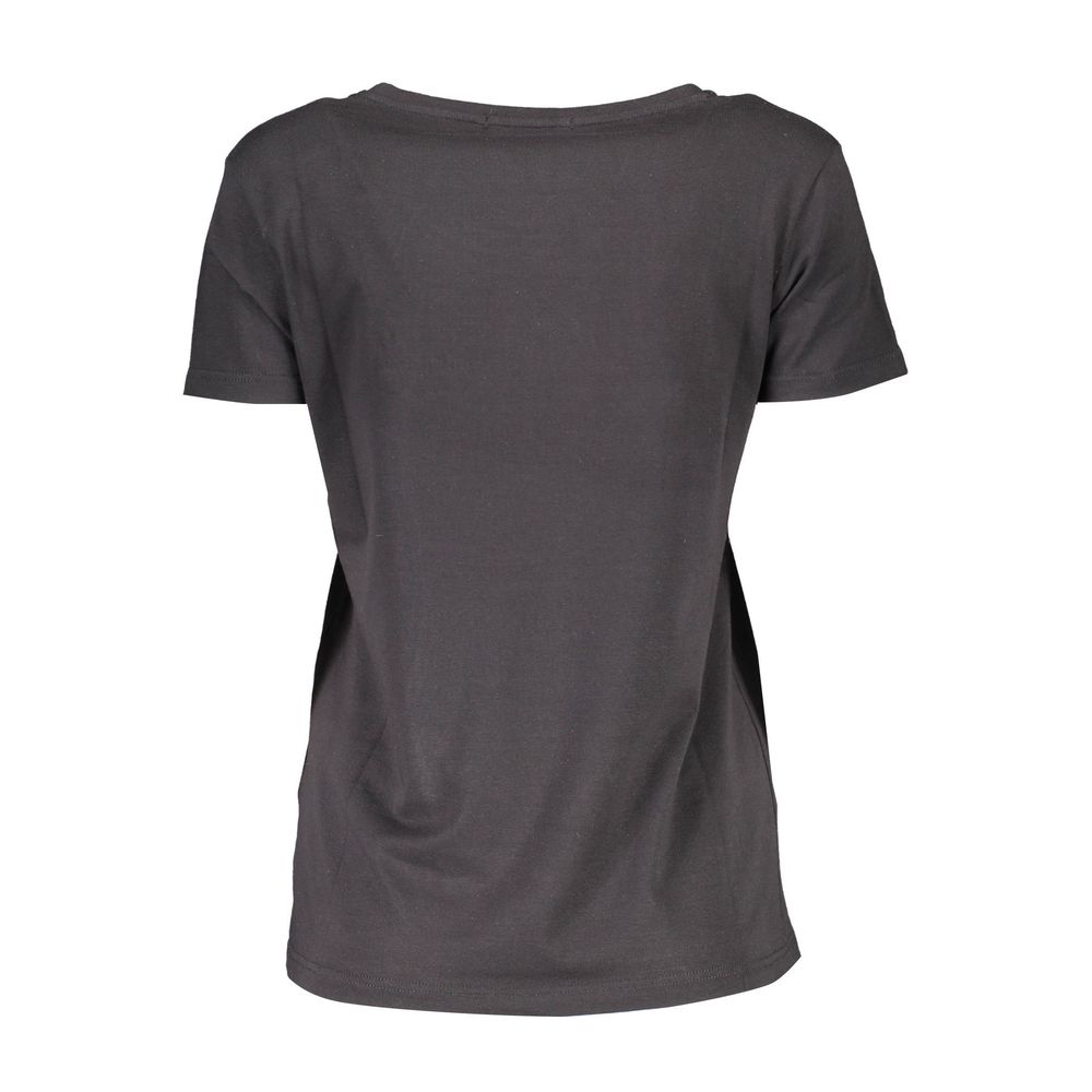 Black Cotton Women T-Shirt - ventzia