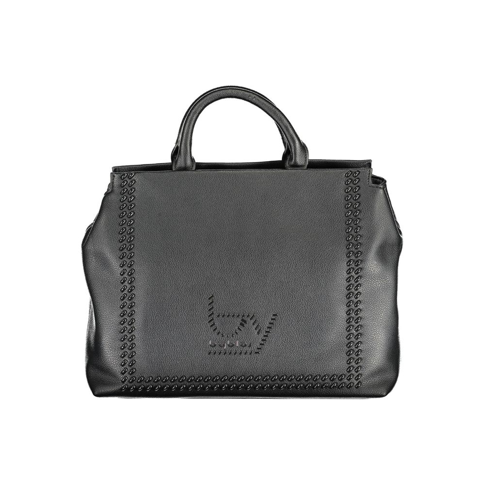 Black Polyurethane Women Handbag - ventzia