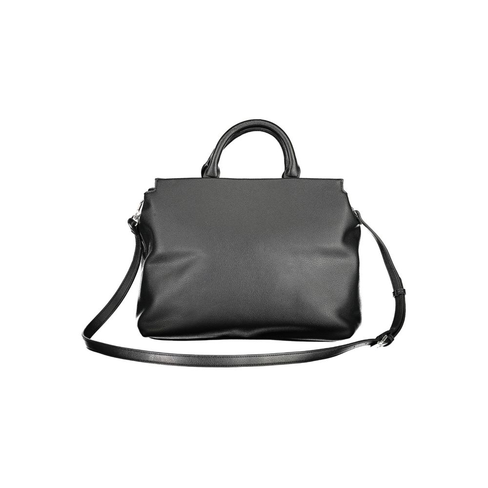 Black Polyurethane Women Handbag - ventzia