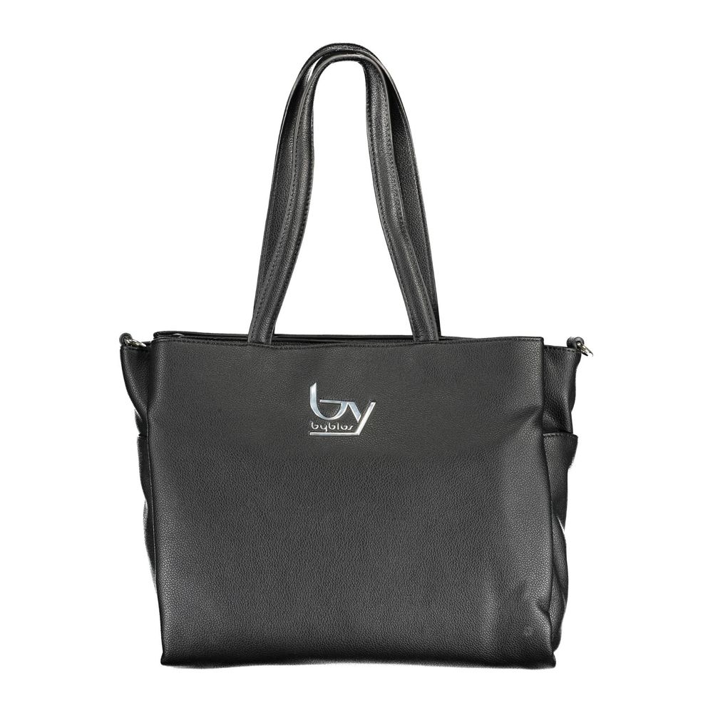 Black Polyurethane Women's Handbag - ventzia