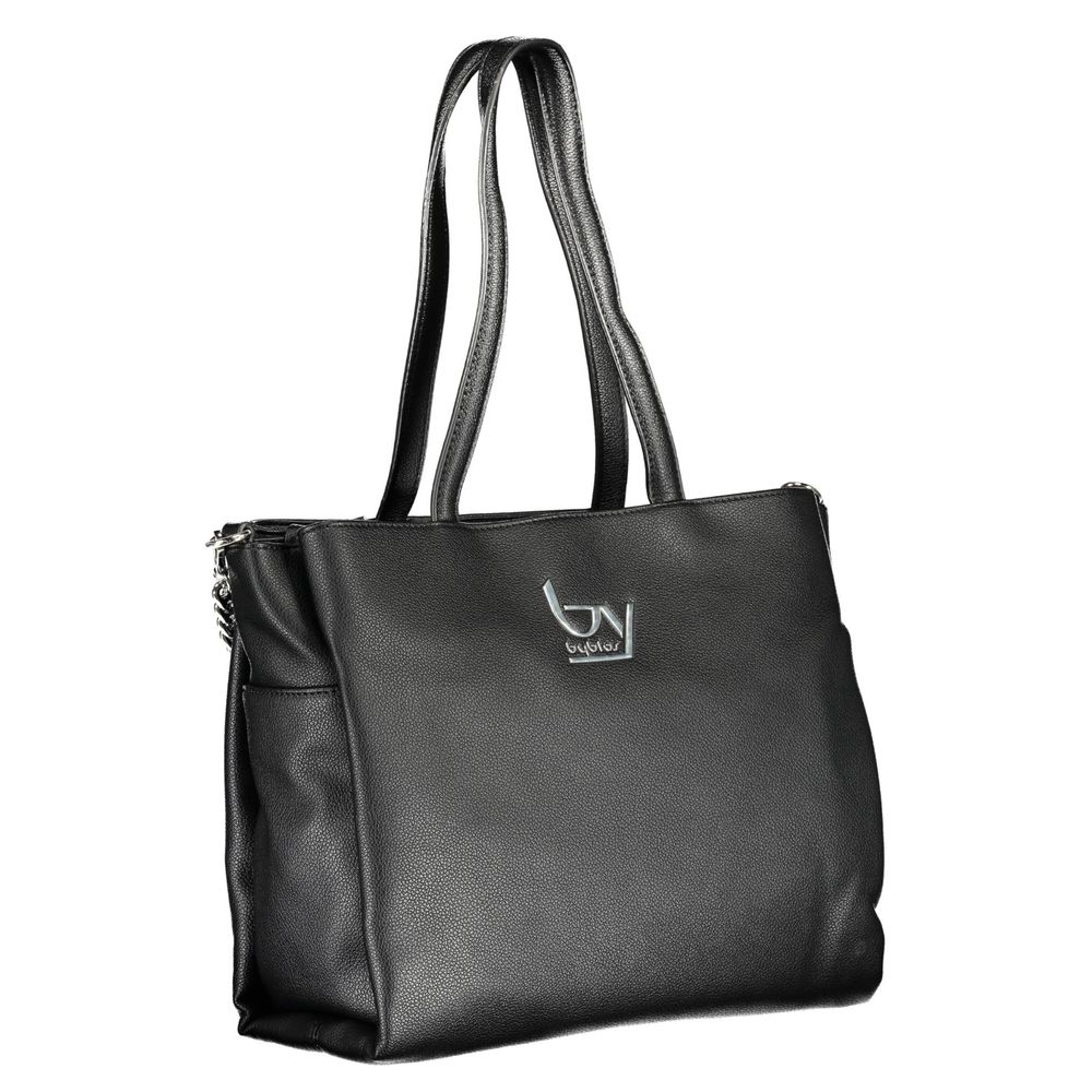 Black Polyurethane Women's Handbag - ventzia